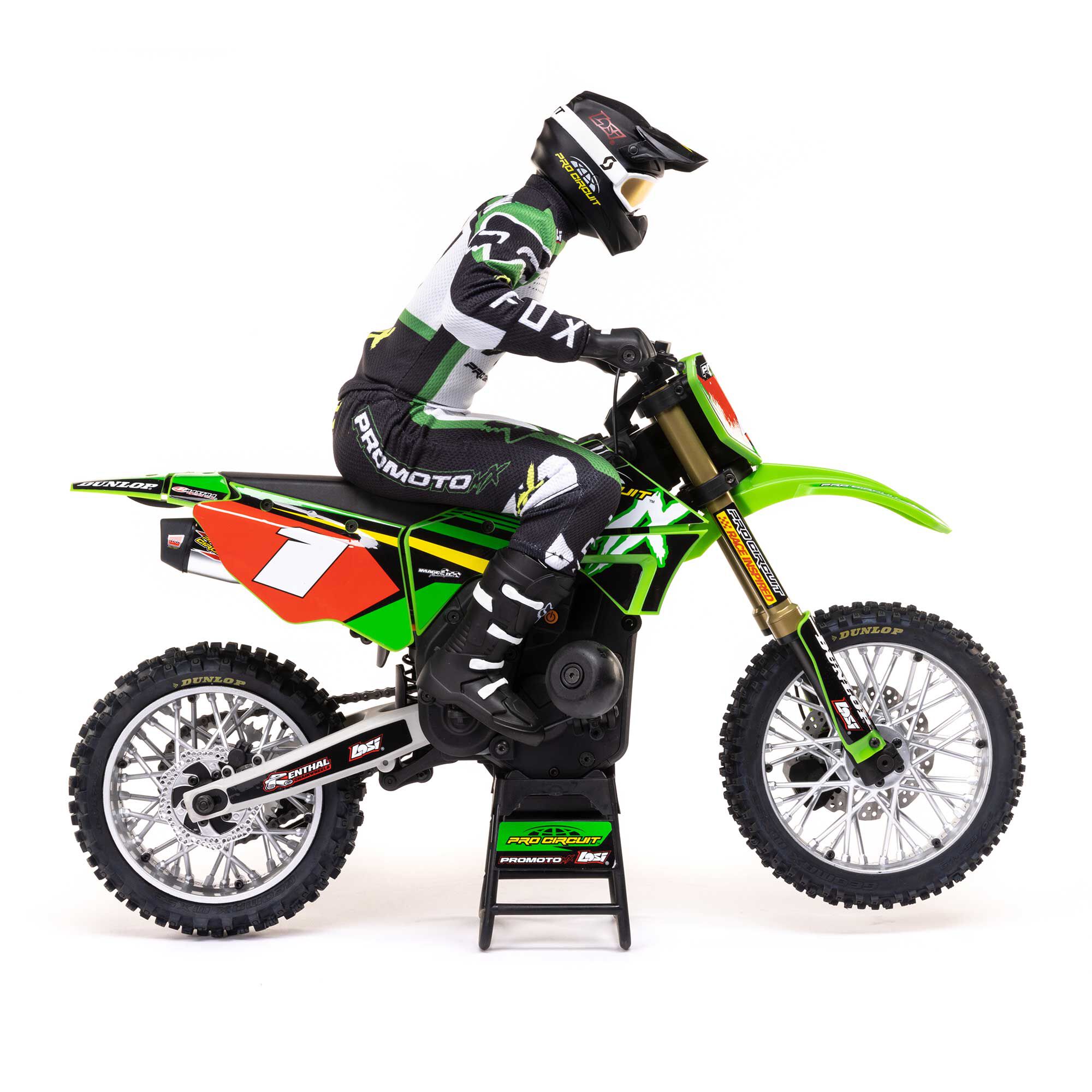 Losi 1/4 Promoto-MX Pro Circuit 2S RTR Brushless Motorcycle (Battery and Charger Included), Green