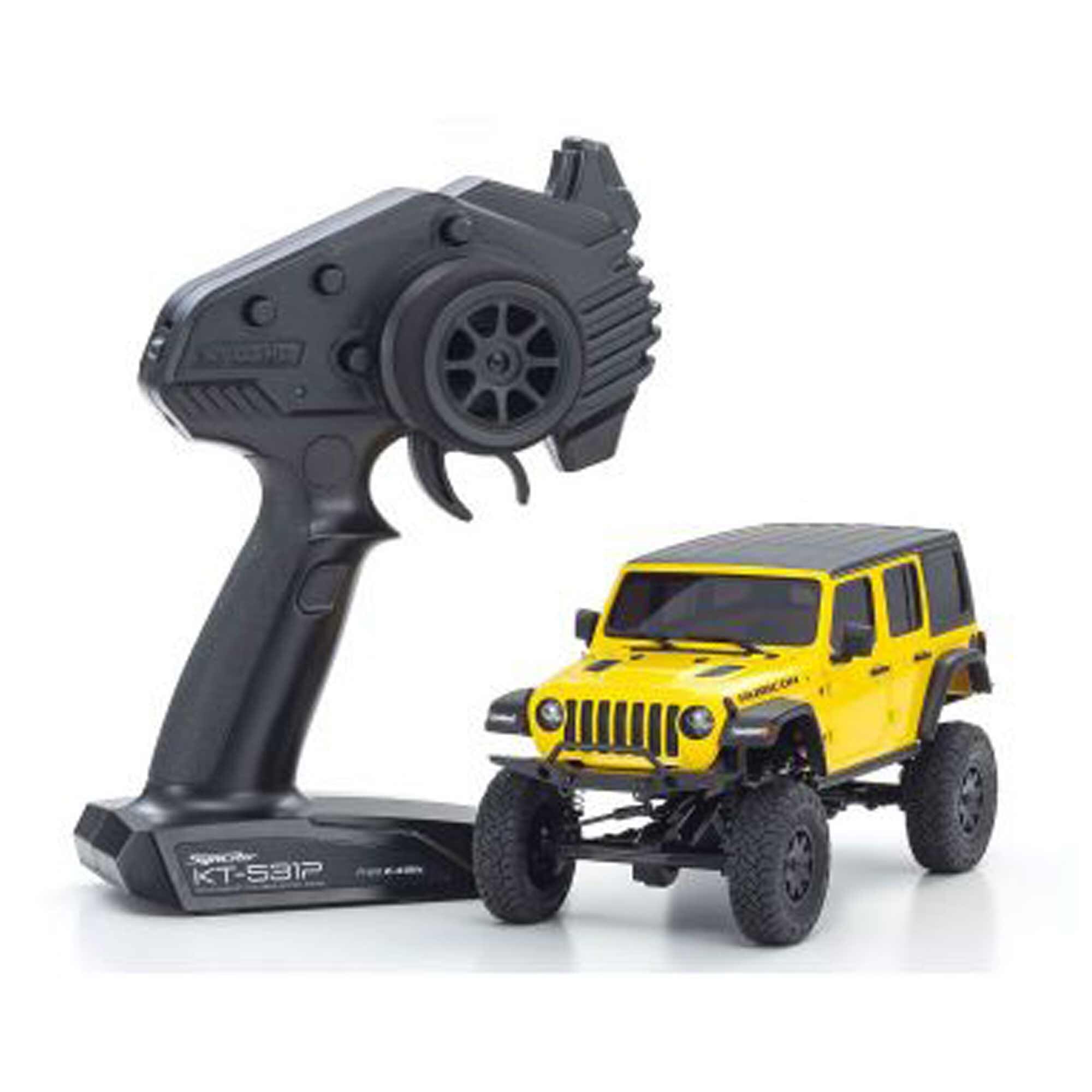 Kyosho 1/28 Jeep Wrangler Unlimited Rubicon MINI-Z 4x4 Crawler RTR, Yellow