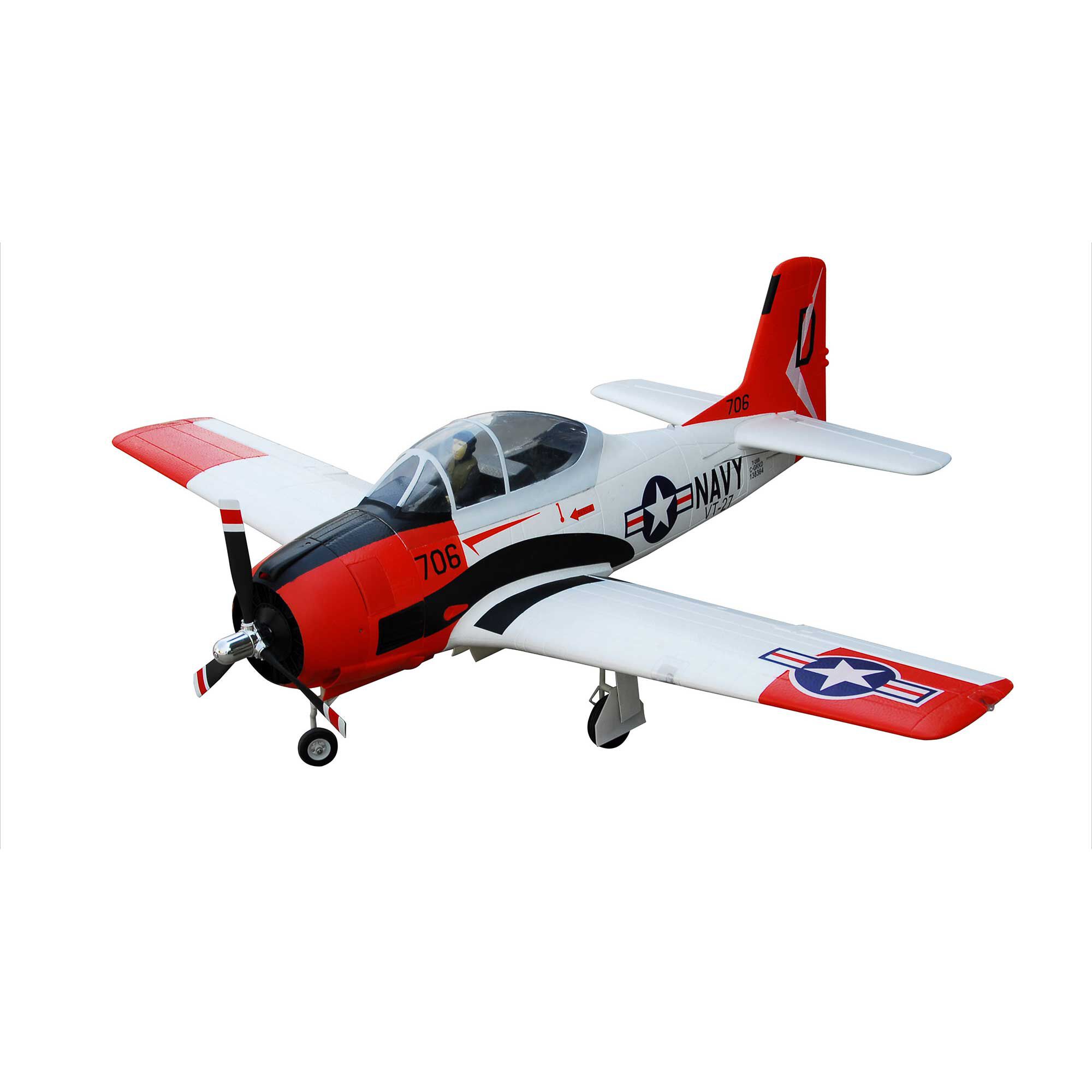 FMS T-28D Trojan V4 Red PNP, 1400mm