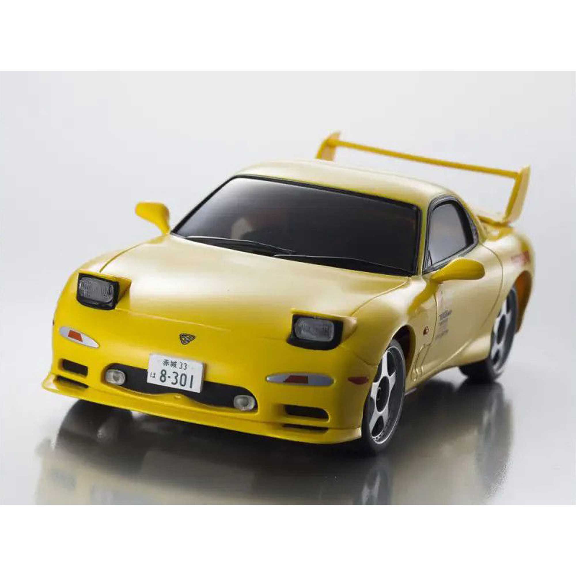 Kyosho 1/28 Initial D Mazda RX-7 FC3S 2WD On-Road First Mini-Z RTR, Yellow