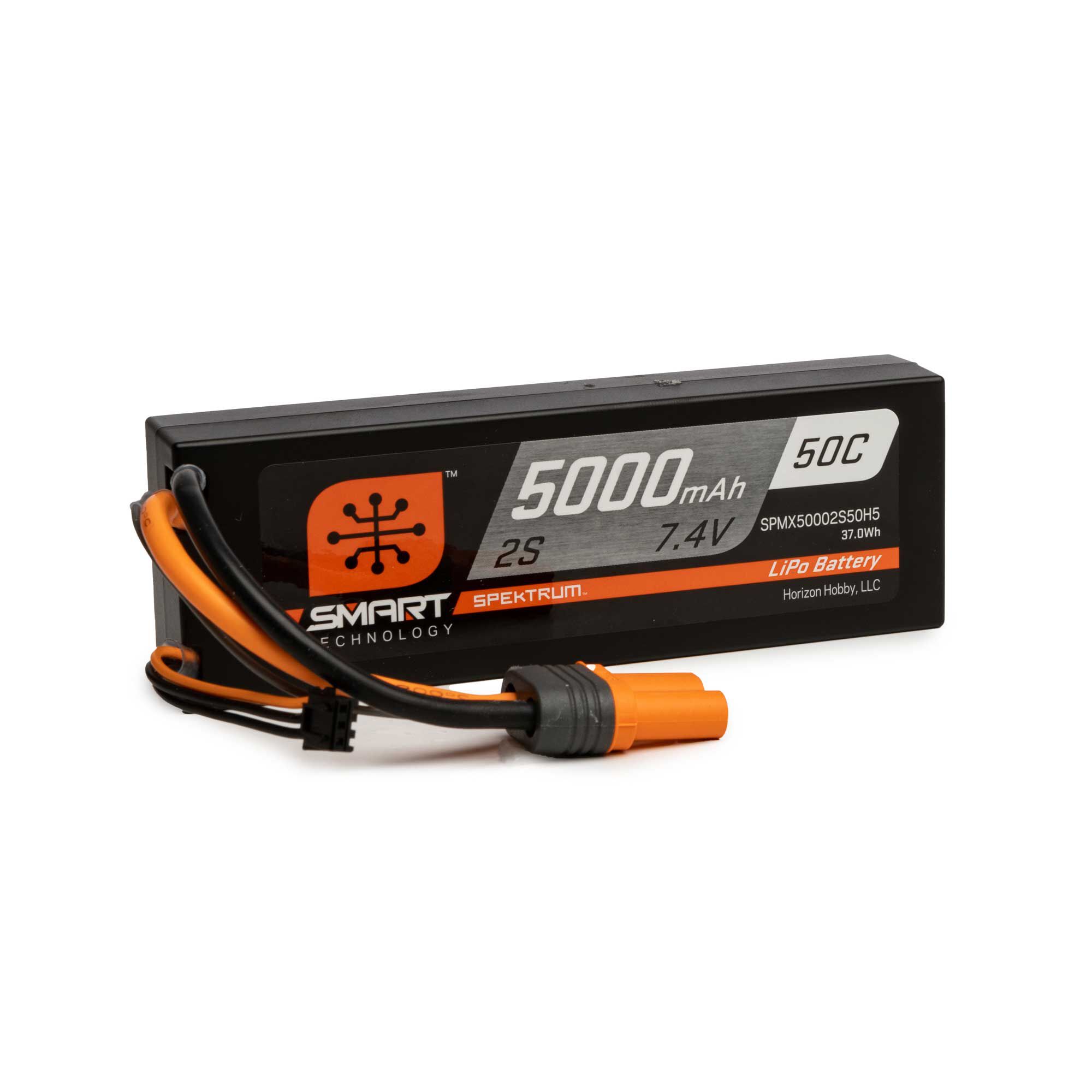Spektrum Accessories 7.4V 5000mAh 2S 50C Smart Hardcase LiPo Battery: IC5