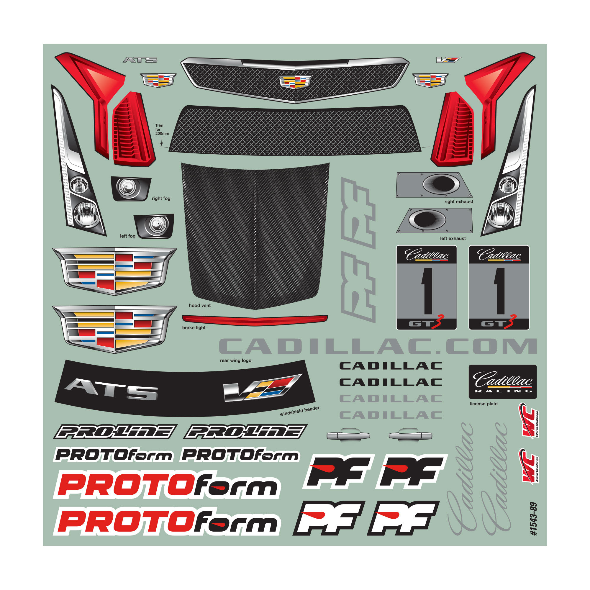 PROTOform 1/10 Cadillac ATS-V.R Clear Body: 190mm Touring Car