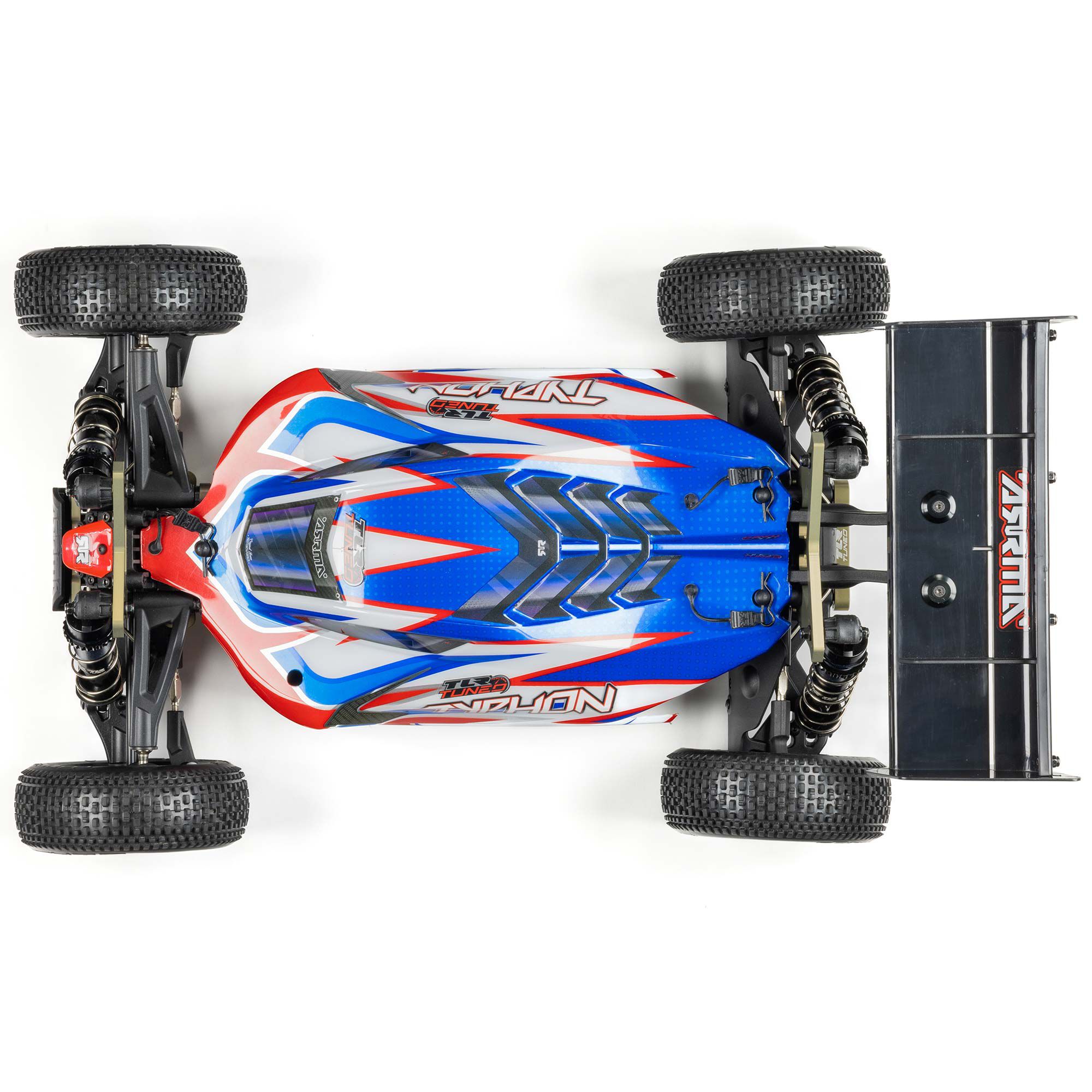 ARRMA 1/8 TYPHON 6S TLR Tuned 4X4 RTR Brushless Buggy, Red/Blue