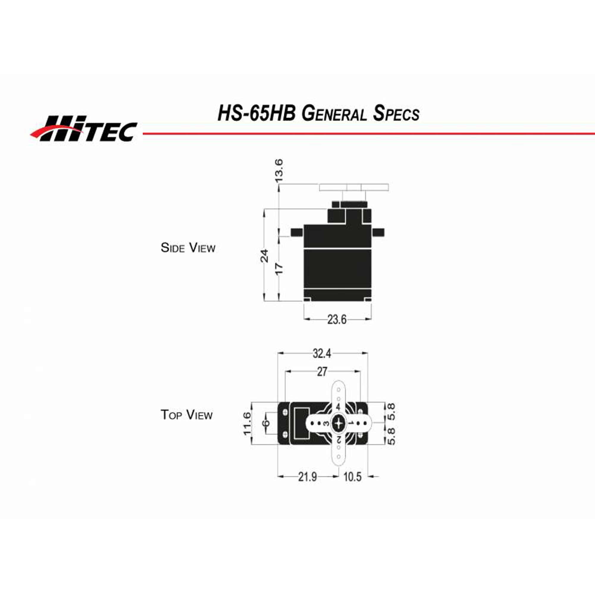 Hitec RCD Inc. HS-65HB Sub-Micro Analog Karbonite Gear Servo