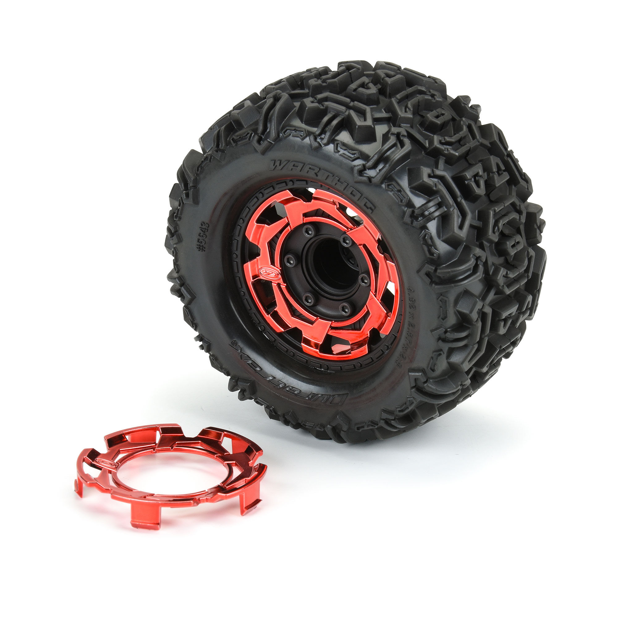 Duratrax Clip-Lock Wheel Face Red Chrome for Ripper 2.8" Wheel (2)