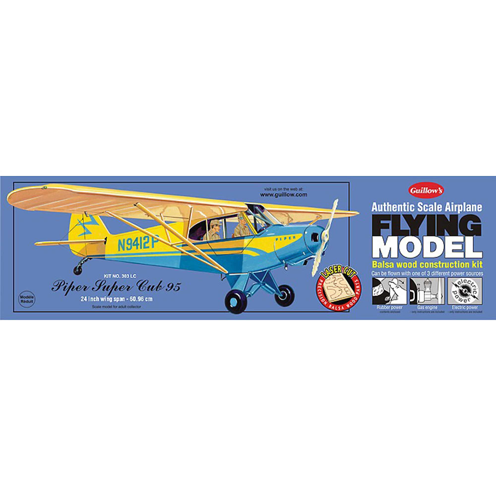Guillow Piper Cub 95 Laser Cut Kit, 24"