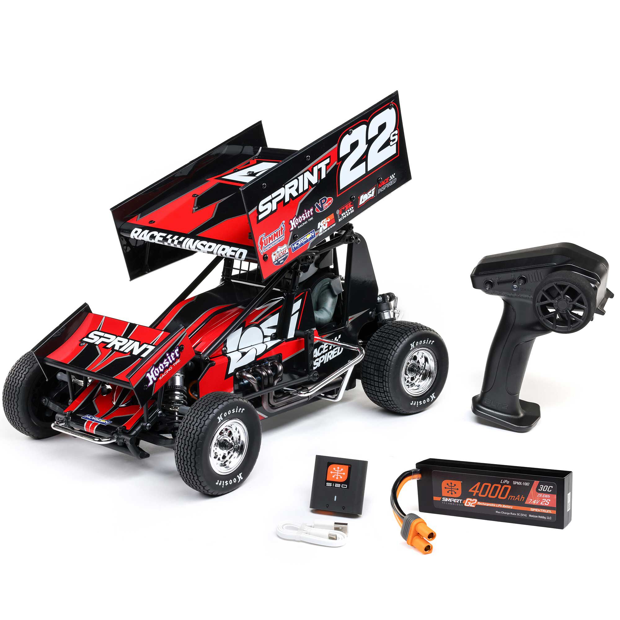 Losi 1/10 22S Sprint 2WD Brushless RTR (Battery & Charger Included), Red