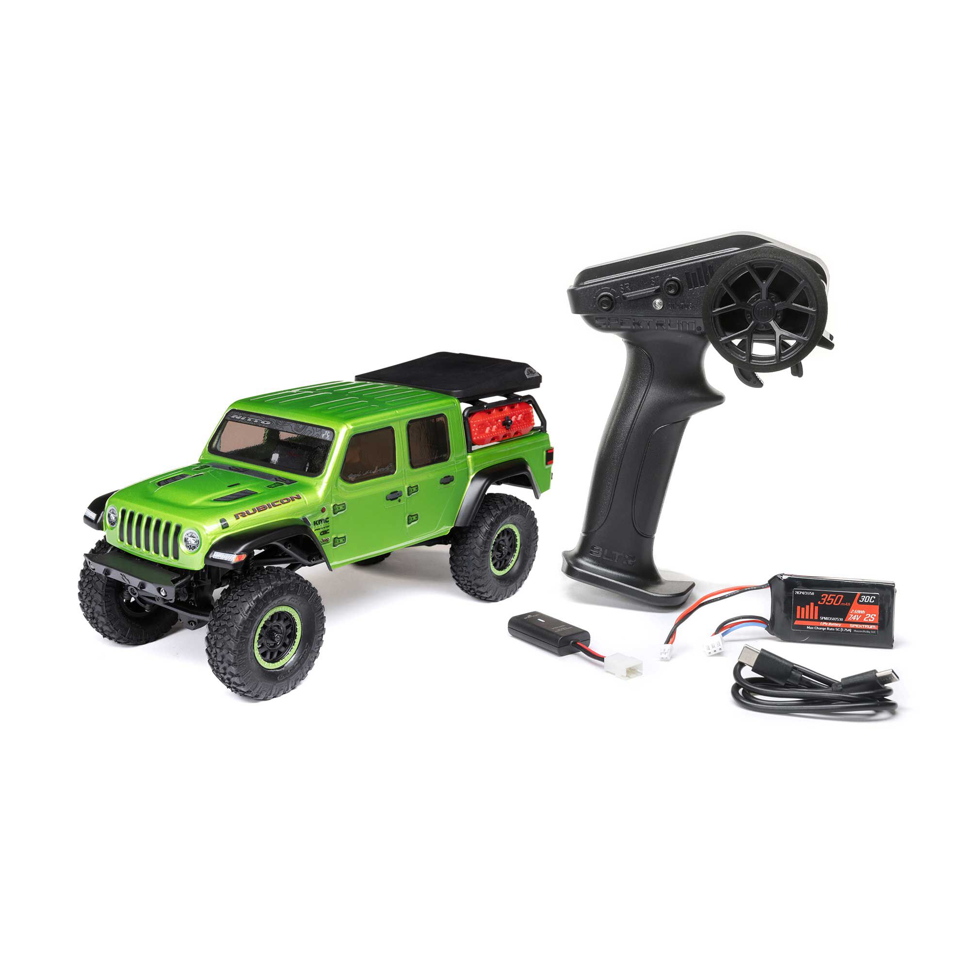 Axial 1/24 SCX24 Jeep JT Gladiator 4X4 RTR Brushed Rock Crawler (Battery & Charger Included), Green