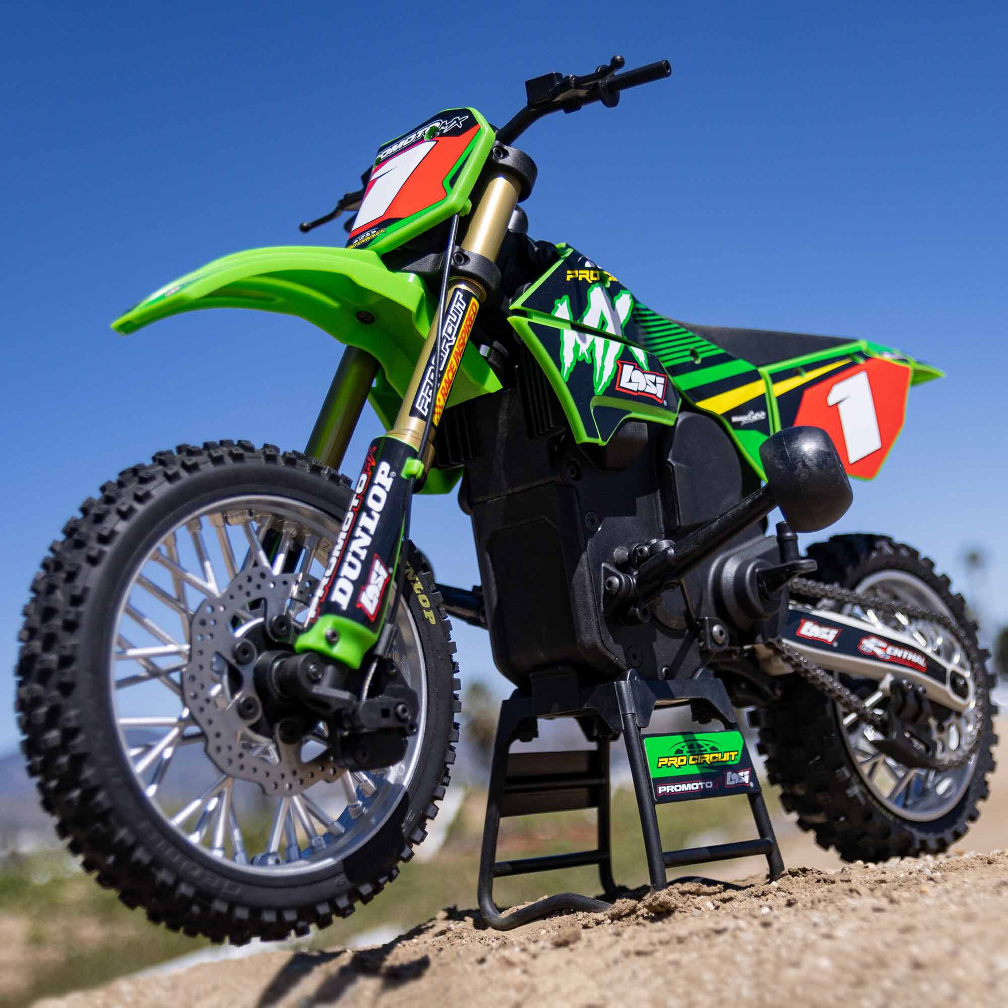 Losi 1/4 Promoto-MX Pro Circuit 2S RTR Brushless Motorcycle (Battery and Charger Included), Green