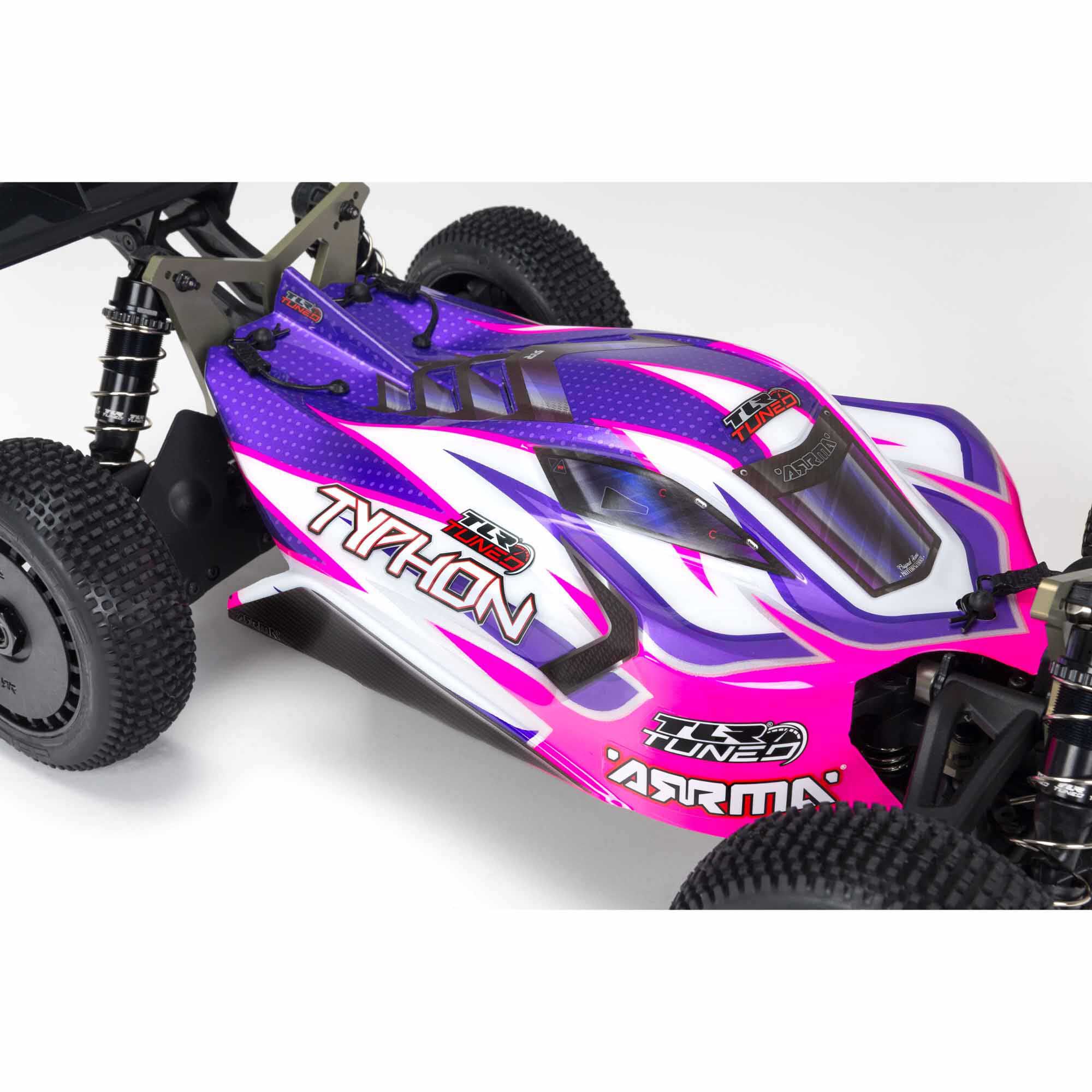 ARRMA 1/8 TYPHON 6S TLR Tuned 4X4 Roller Brushless Buggy, Pink/Purple
