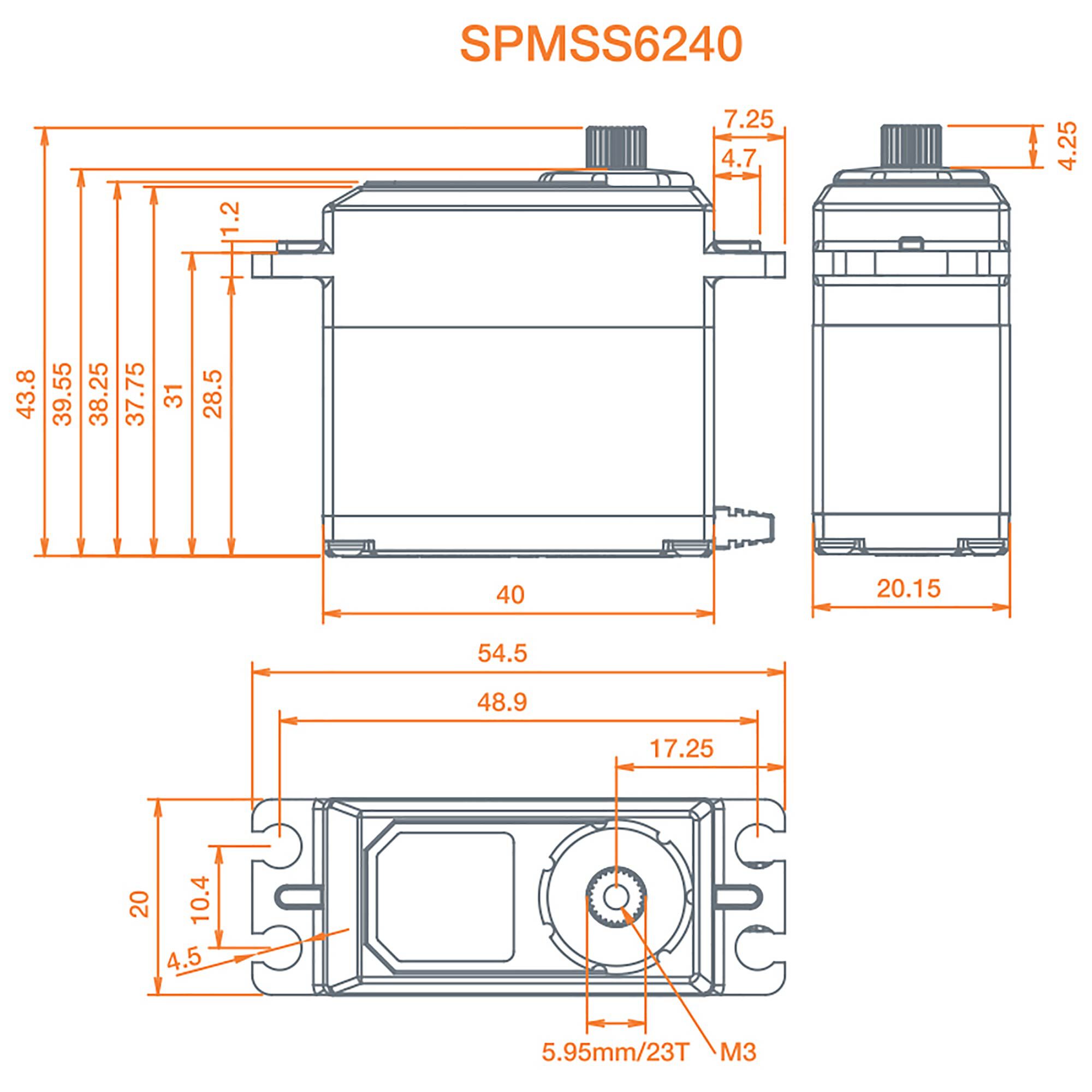 Spektrum S6240 Standard Digital High Speed Waterproof Metal Gear Surface Servo