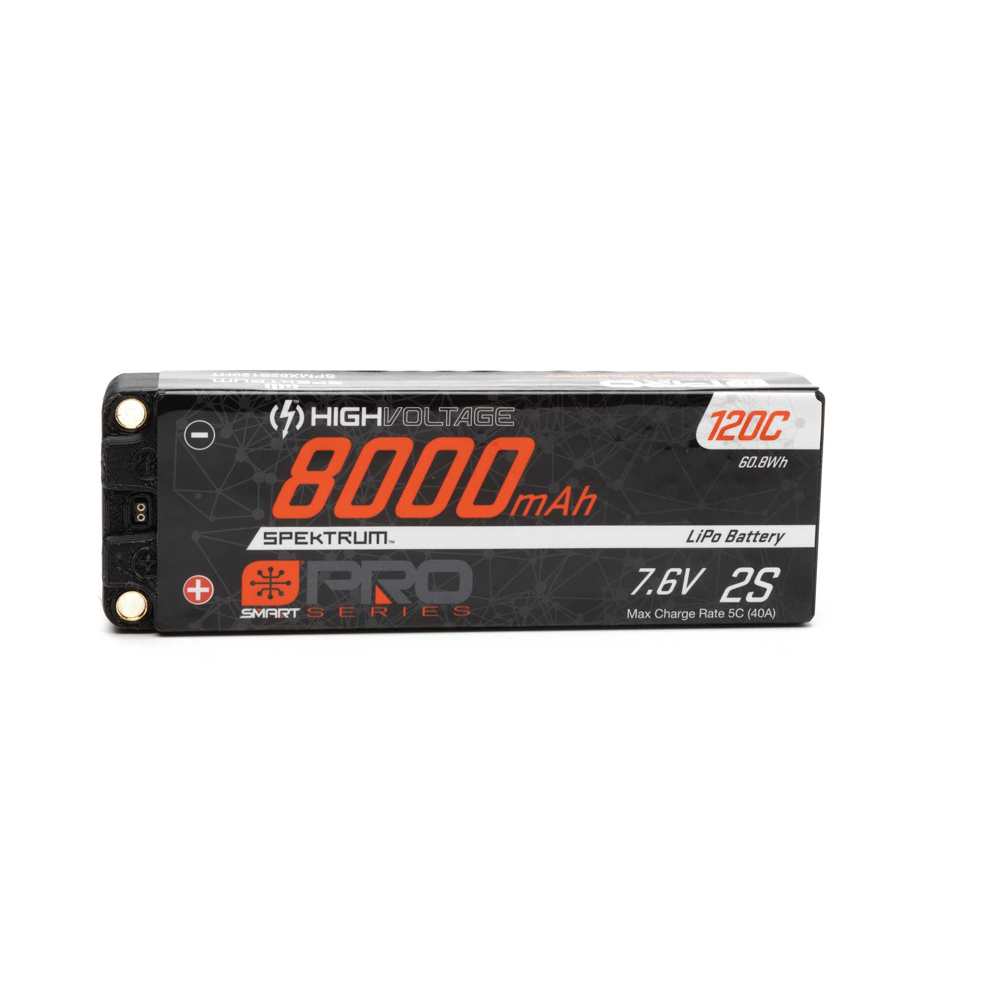 Spektrum Accessories 7.6V 8000mAh 2S 120C Smart Pro Race Hardcase LiHV Battery: Tubes, 5mm
