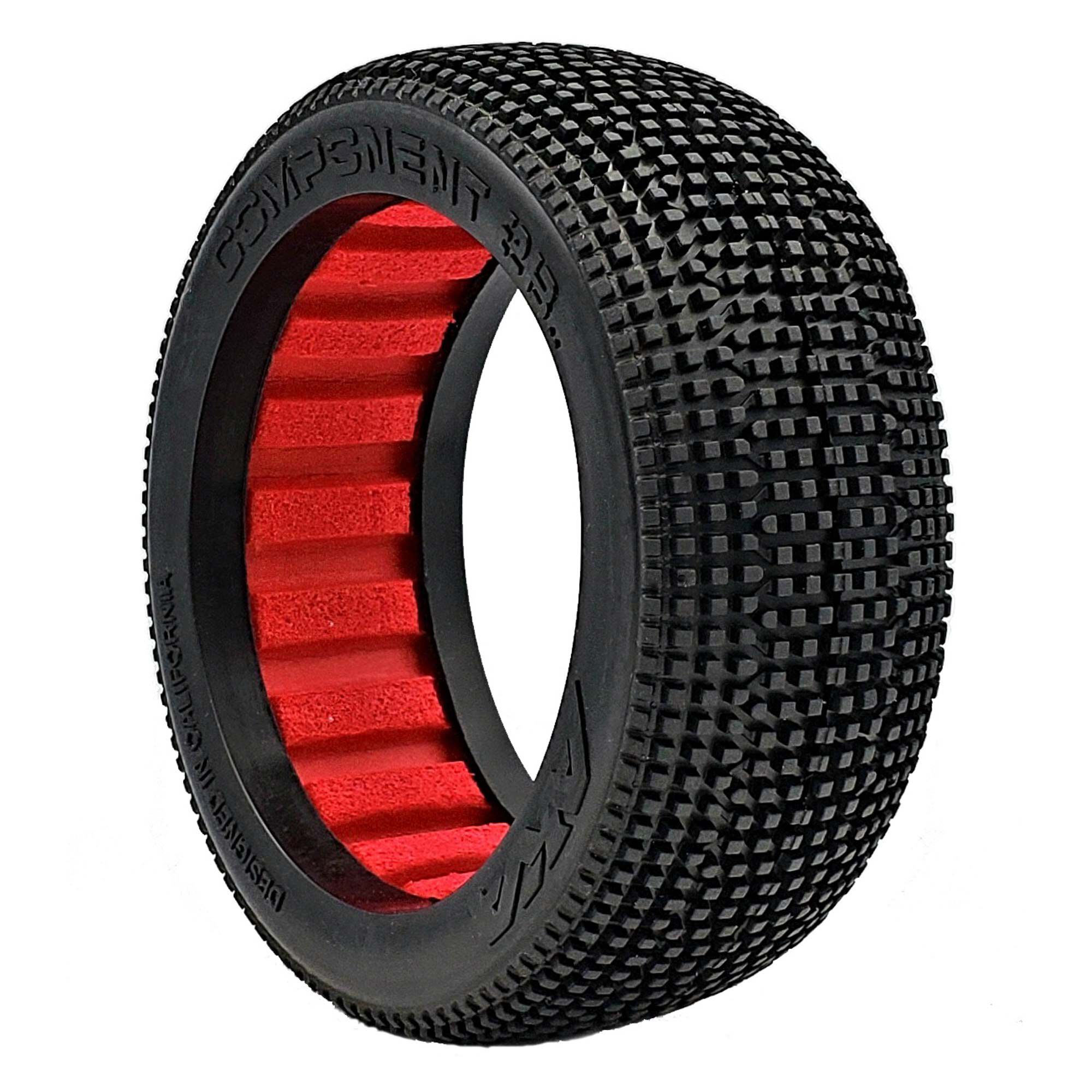 AKA PRODUCTS, INC. 1/8 2AB Super Soft Long Wear Tires, Red Inserts( 2): Buggy