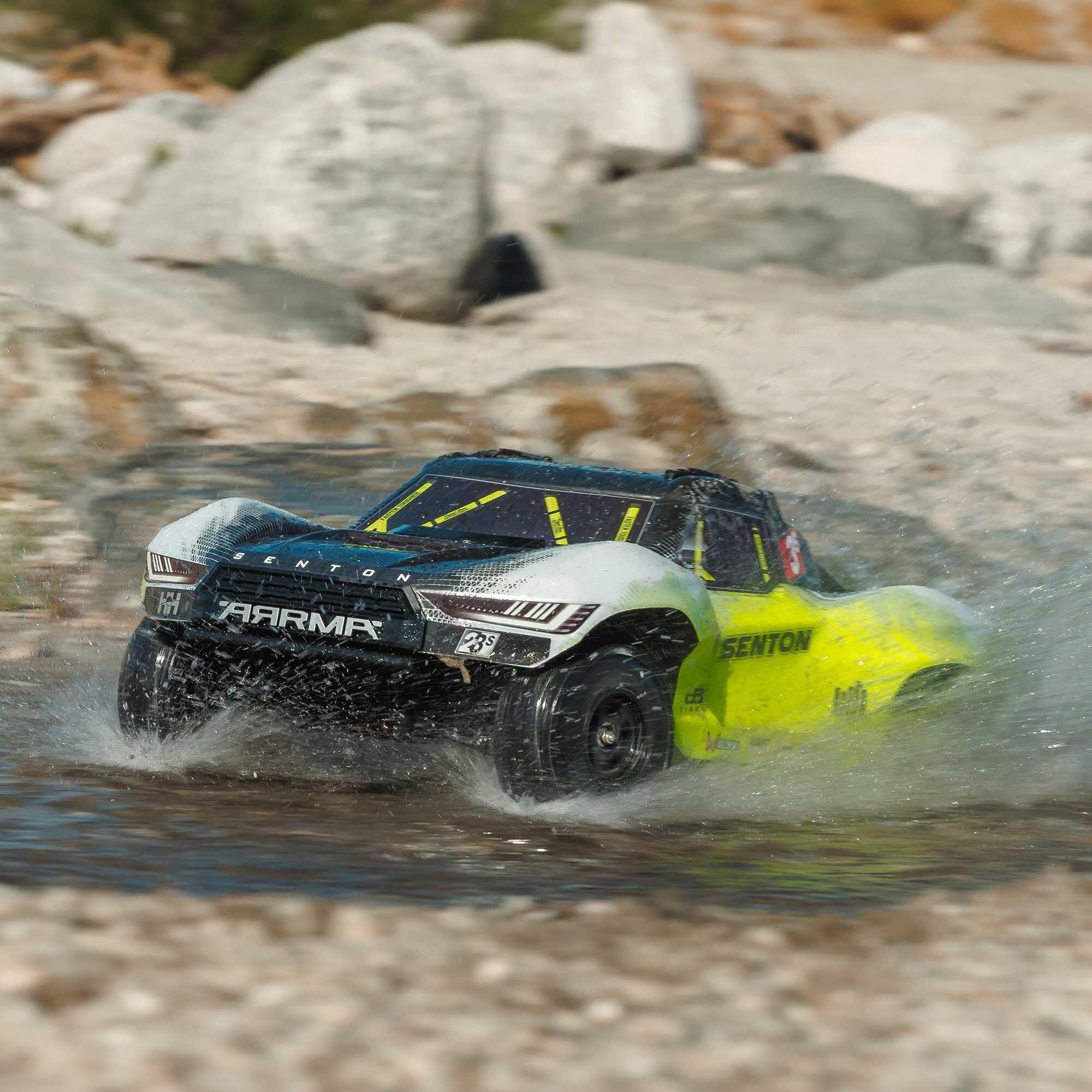 ARRMA 1/10 SENTON 223S DSC 4X4 RTR Brushless Short Course Truck, Yellow