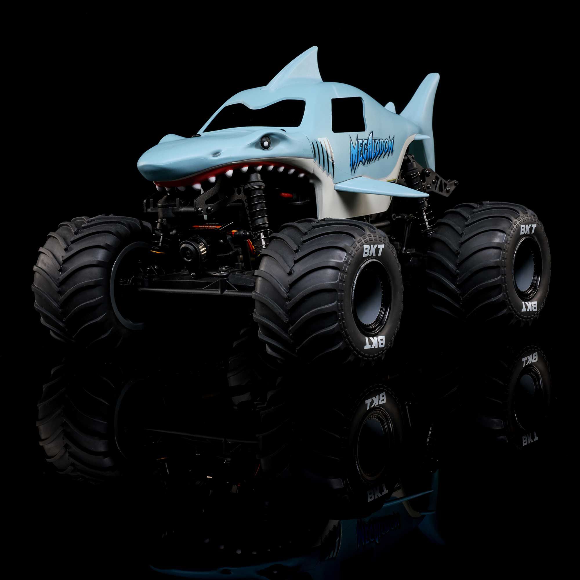 Losi 1/18 Mini LMT Megalodon 2S 4X4 RTR Brushed Monster Truck (Battery & Charger Included), Blue