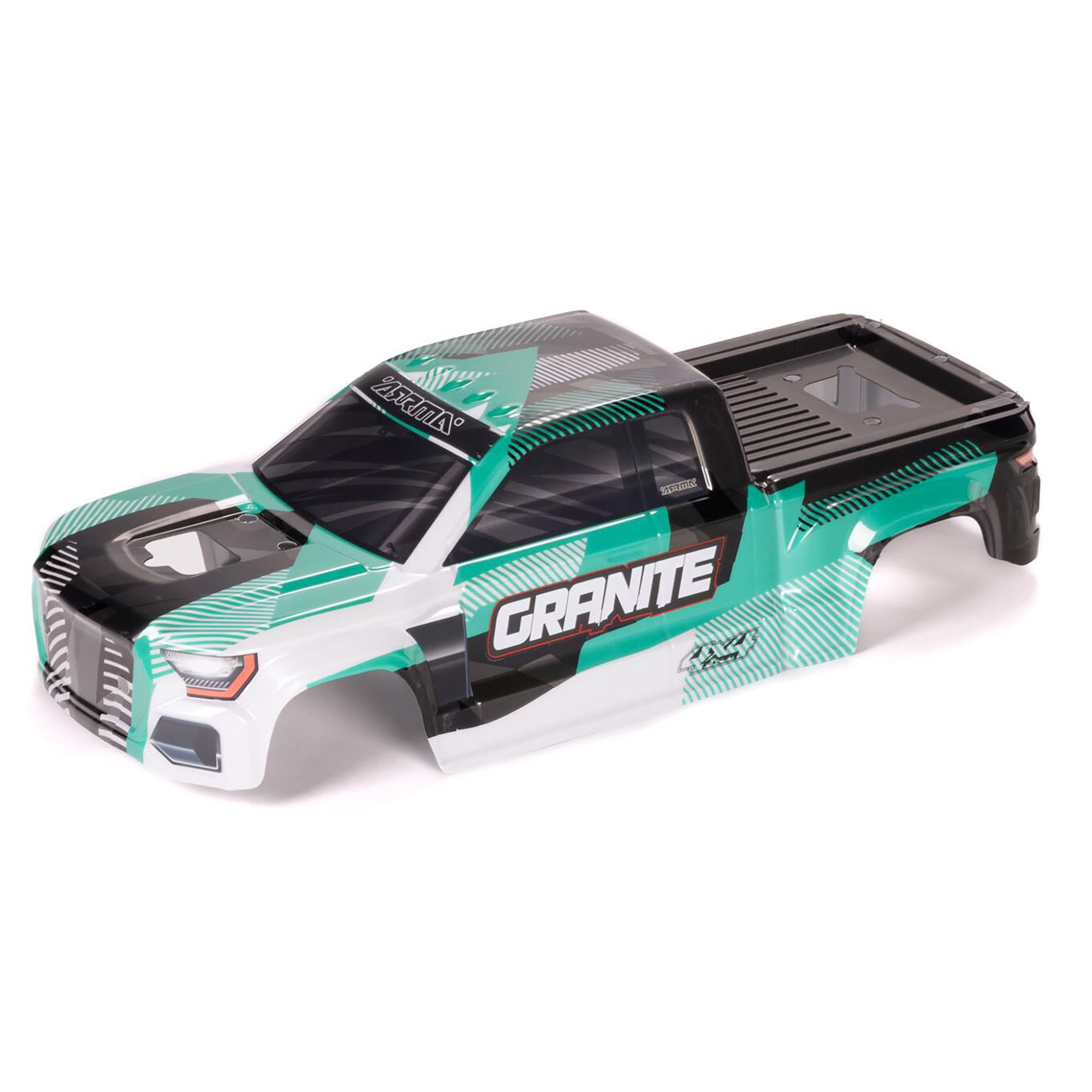 ARRMA 1/10 Clipless Painted Decaled Trimmed Body, Green/Black: GRANITE 4X4