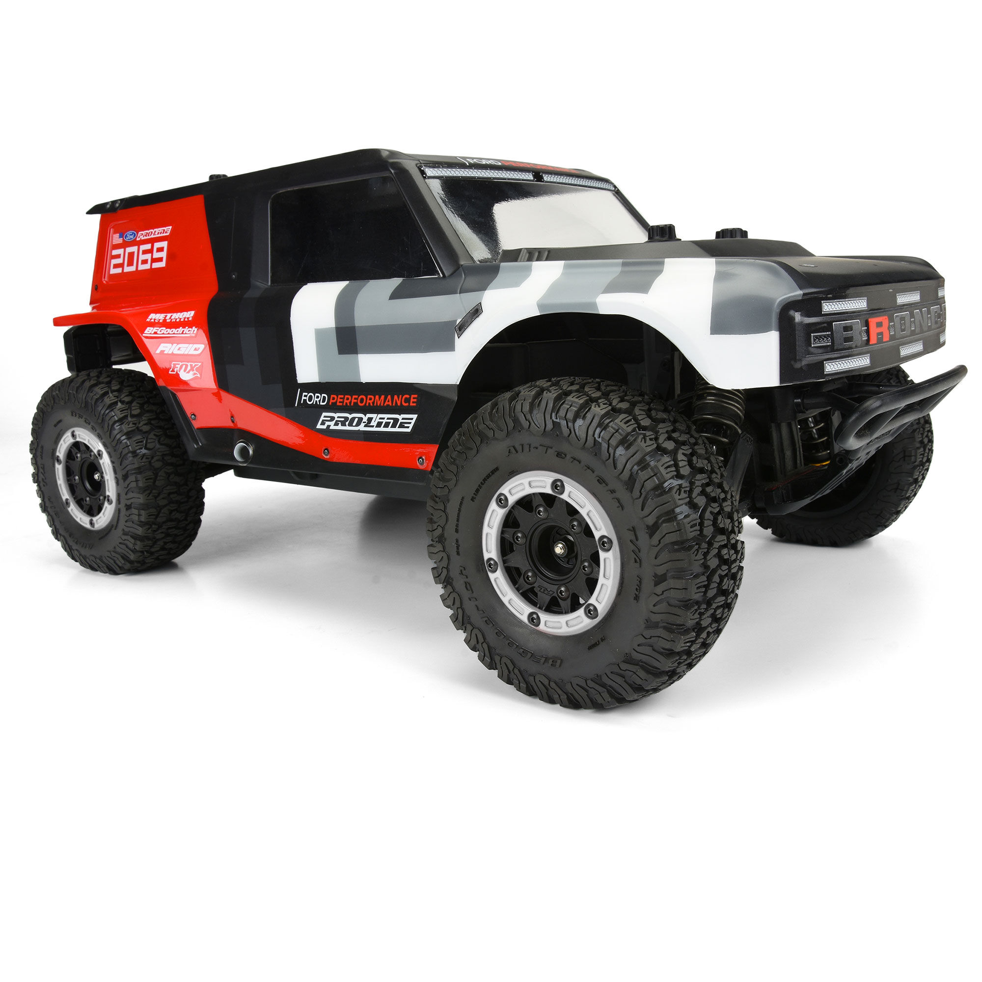 Pro-Line Racing 1/10 Raid Bead-Loc Fr/Rr 2.2"/3.0" 12 & 14mm SC Wheels (2) Silvr/Blk