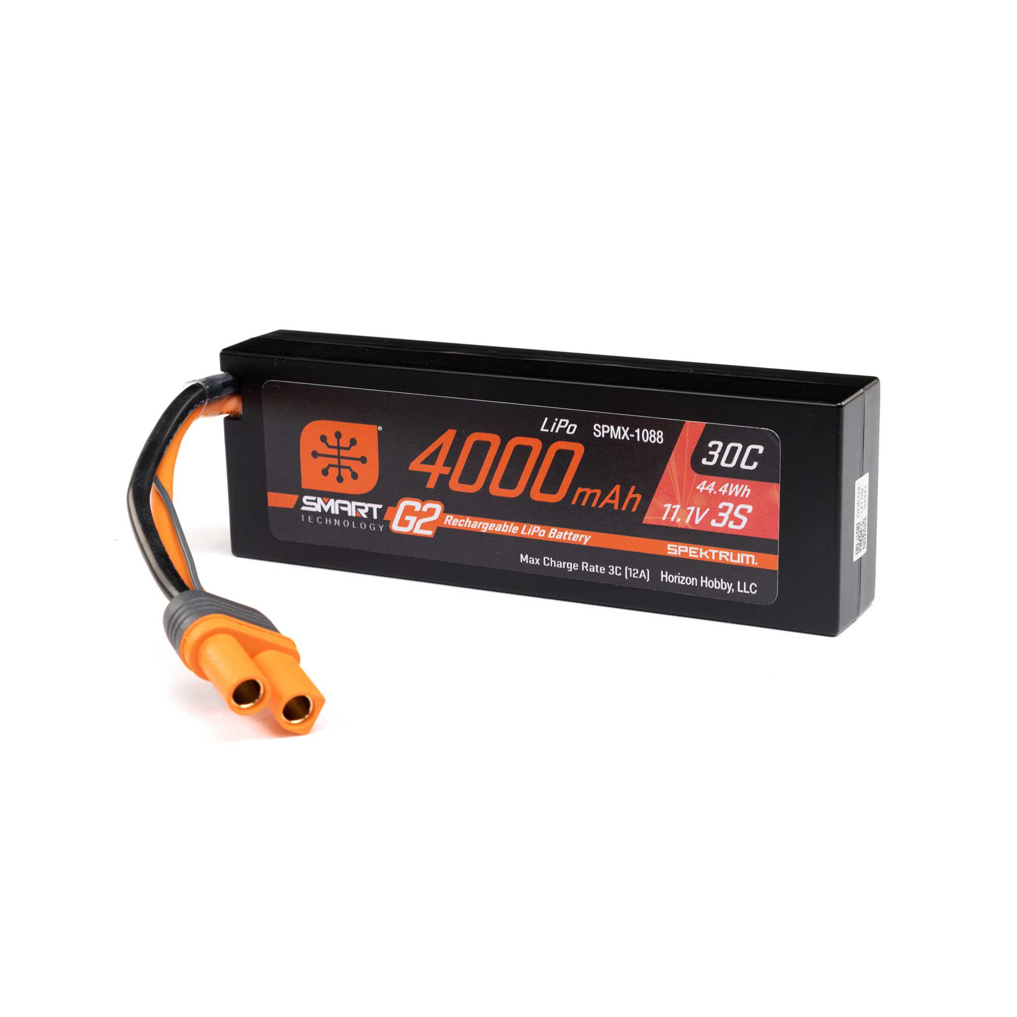 Spektrum Accessories 11.1V 4000mAh 3S 30C Smart G2 Hardcase LiPo Battery: IC5