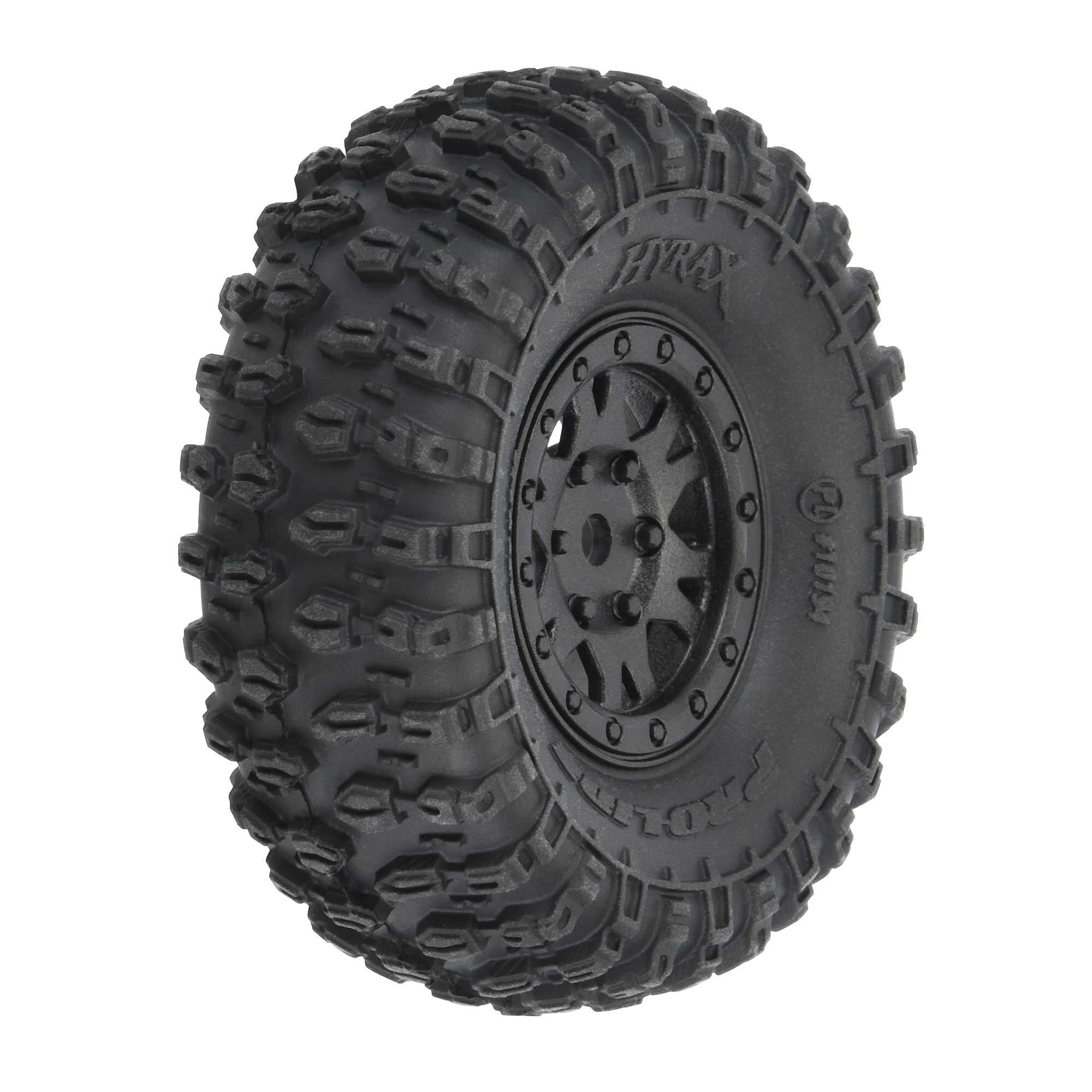 Pro-Line Racing 1/24 Hyrax Front/Rear 1.0" Tires Mounted 7mm Black Impulse (4): SCX24