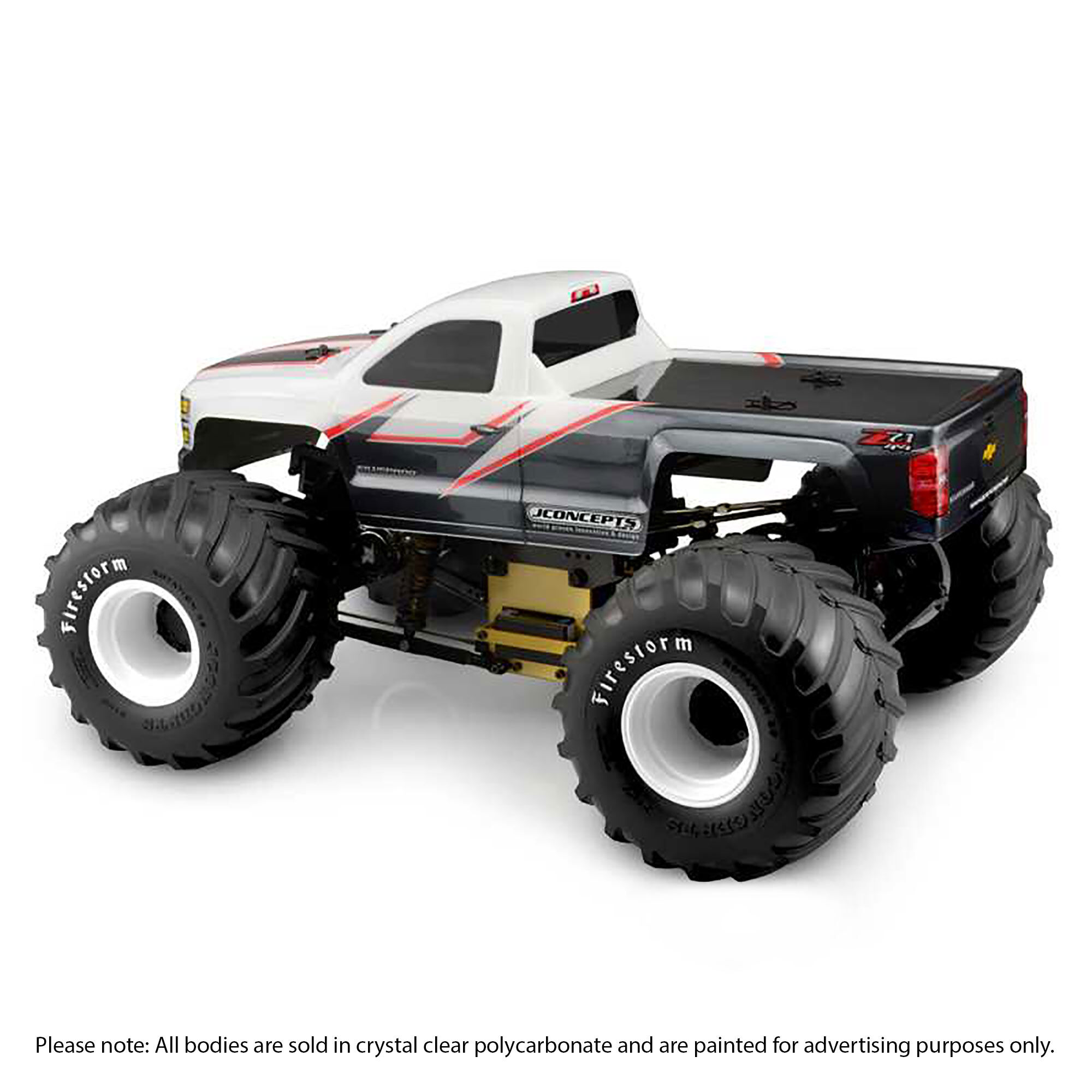 JConcepts, Inc. 1/10 2014 Chevy 1500 Single Cab Monster Truck Clear Body