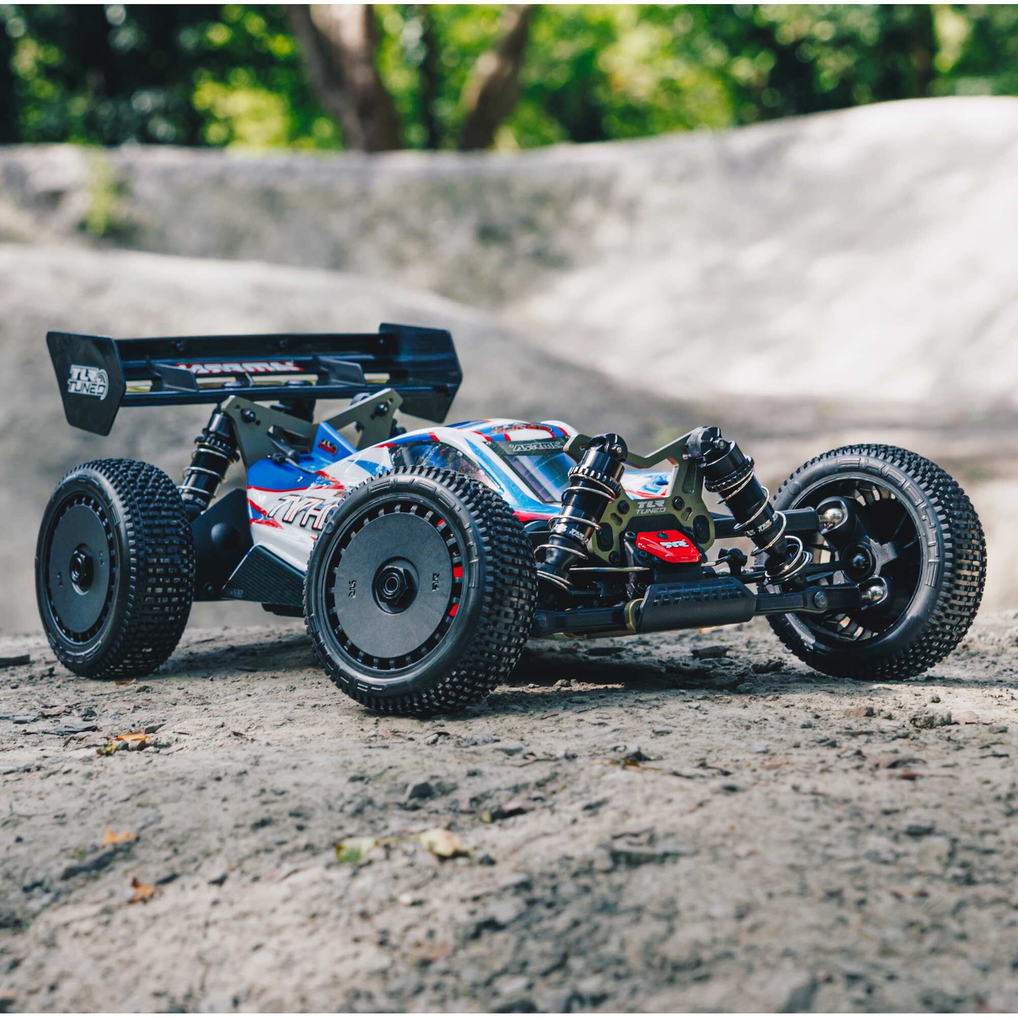 ARRMA 1/8 TYPHON 6S TLR Tuned 4X4 RTR Brushless Buggy, Red/Blue