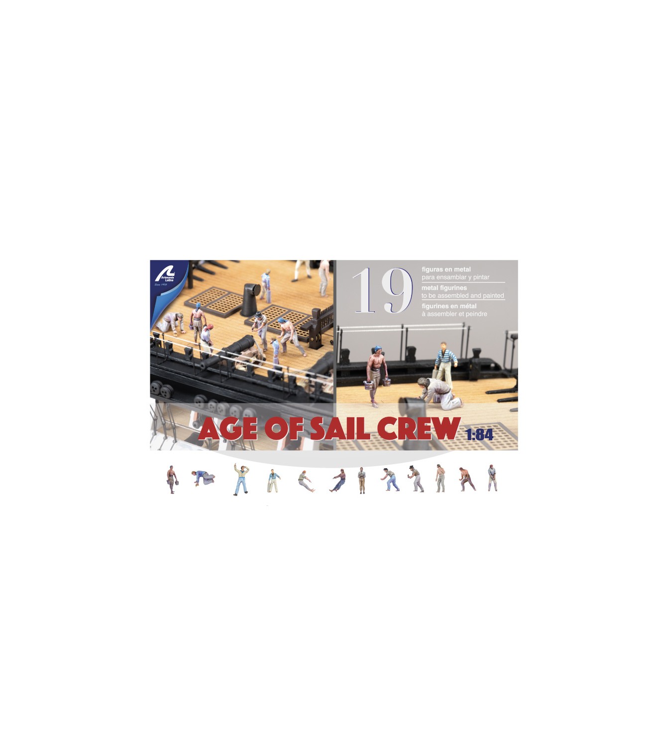 New Set of 19 Metal Figurines for Ships: Sailors (1700-1815)