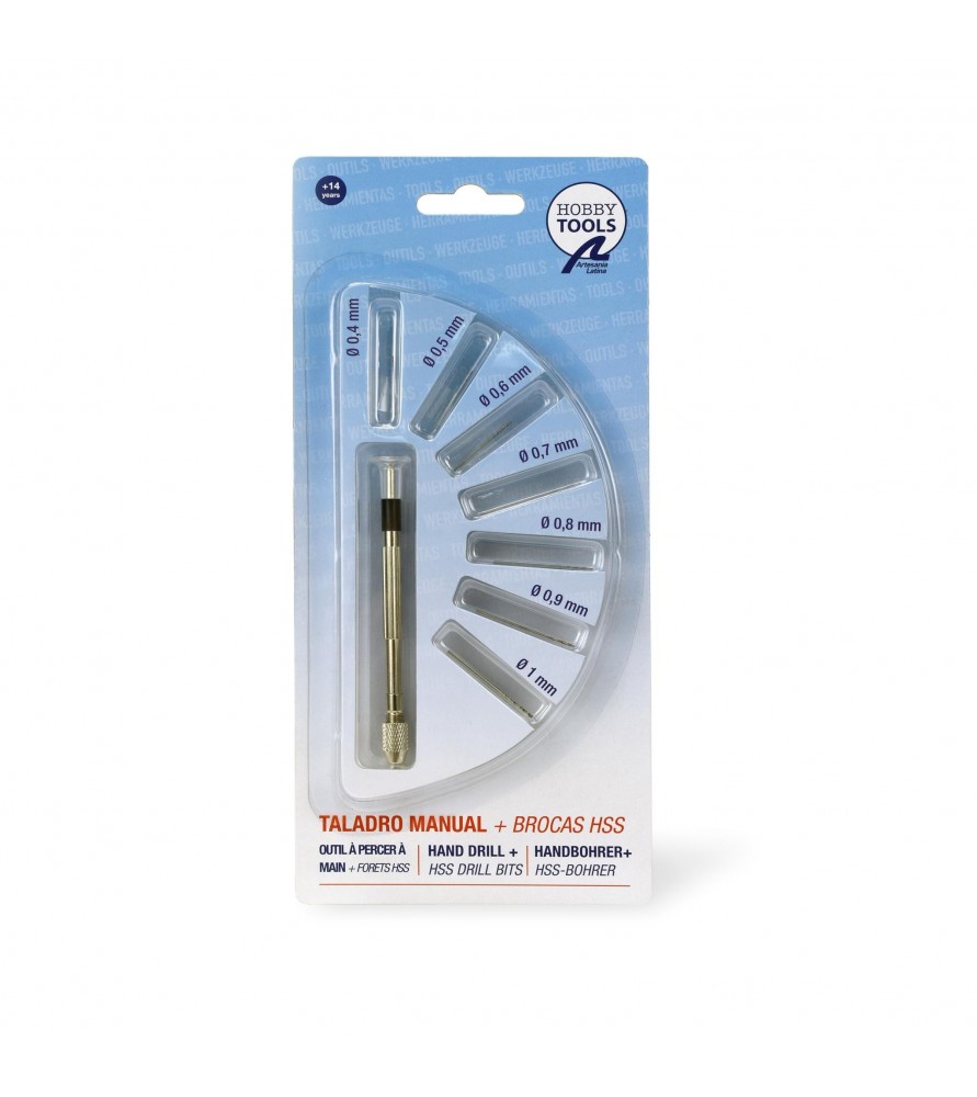 Precision Mini Hand Drill with 7 HSS Drill Bits