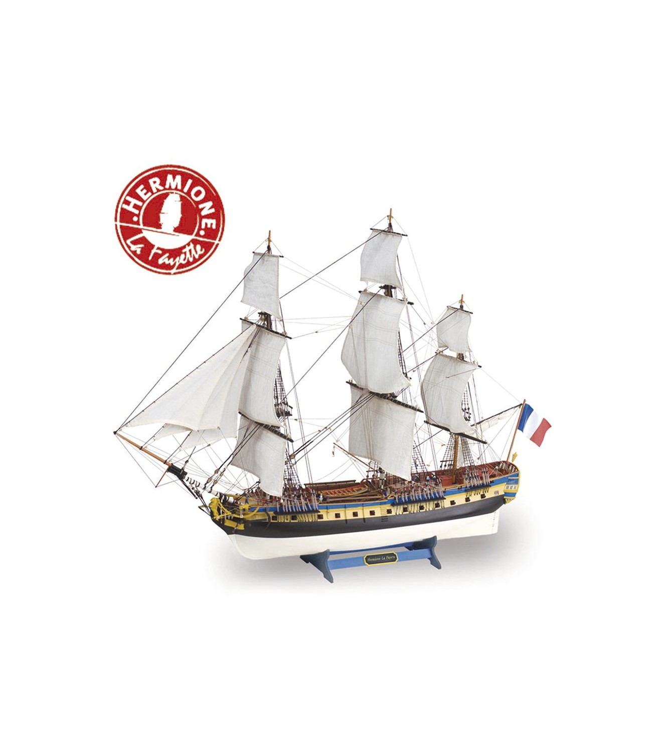 Frigate Hermione La Fayette. 1:89 Wooden Model Ship Kit