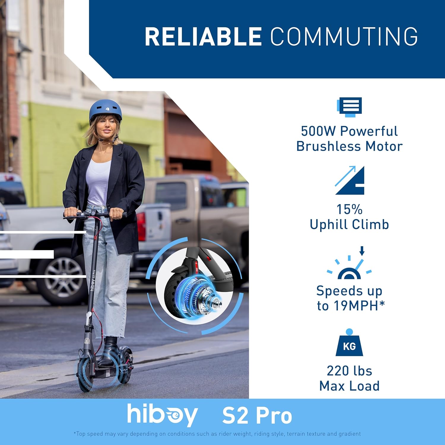 Electric Scooter, 500W Motor, 10" Solid Tires, 25 Miles Range, 19 Mph Folding Commuter Electric Scooter for Adults (Optional Seat)