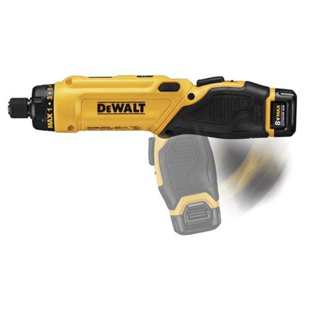 8V MAX Cordless Gyroscopic Screwdriver with Adjustable Handle, (2) 1.0Ah Batteries, Charger, and Bag DCF680N2