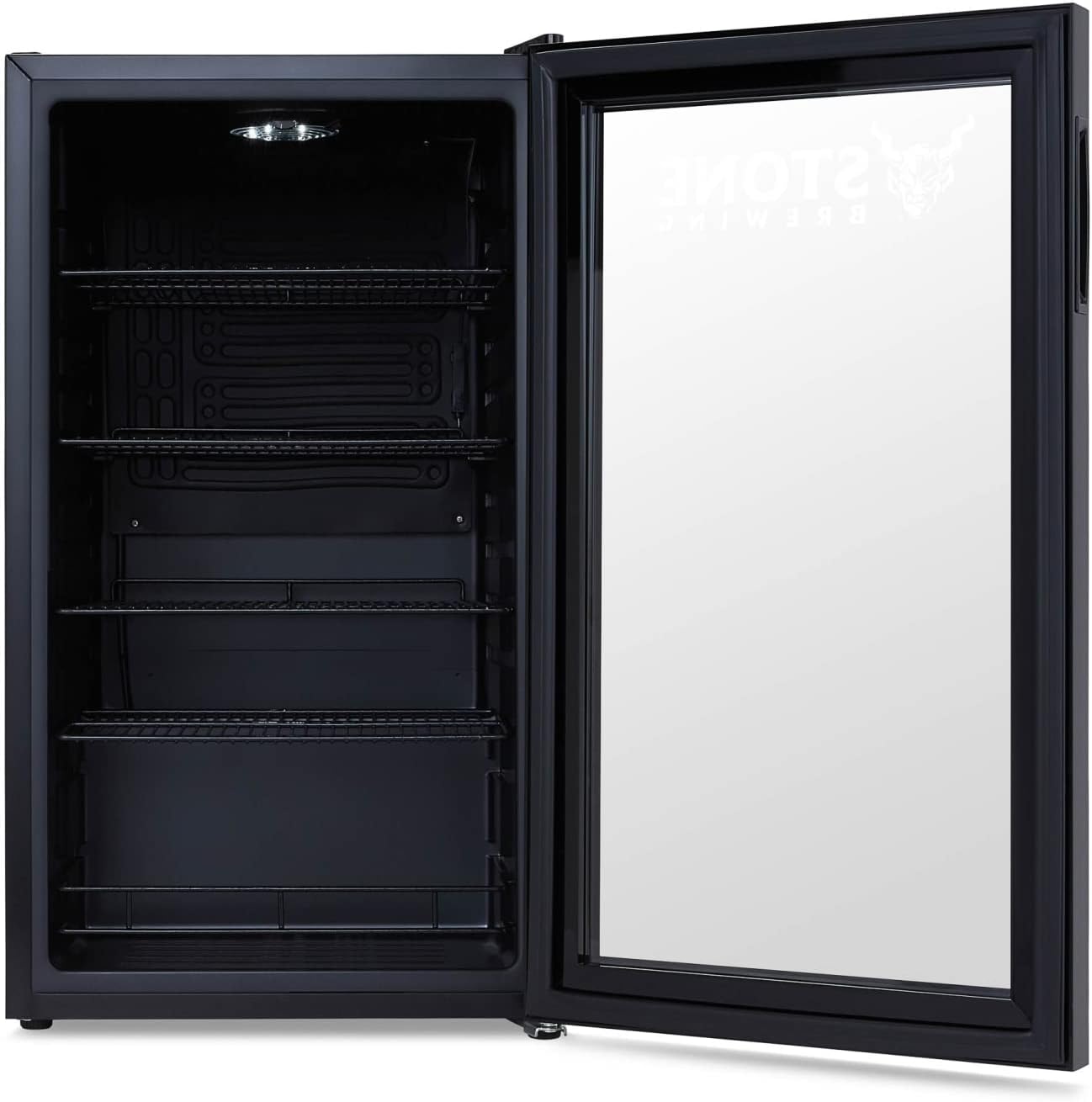 Beverage Refrigerator Cooler | 126 Cans Free Standing with Right Hinge Glass Door | Mini Fridge Beverage Organizer Perfect For Beer, Wine, Soda, And Cooler Drinks