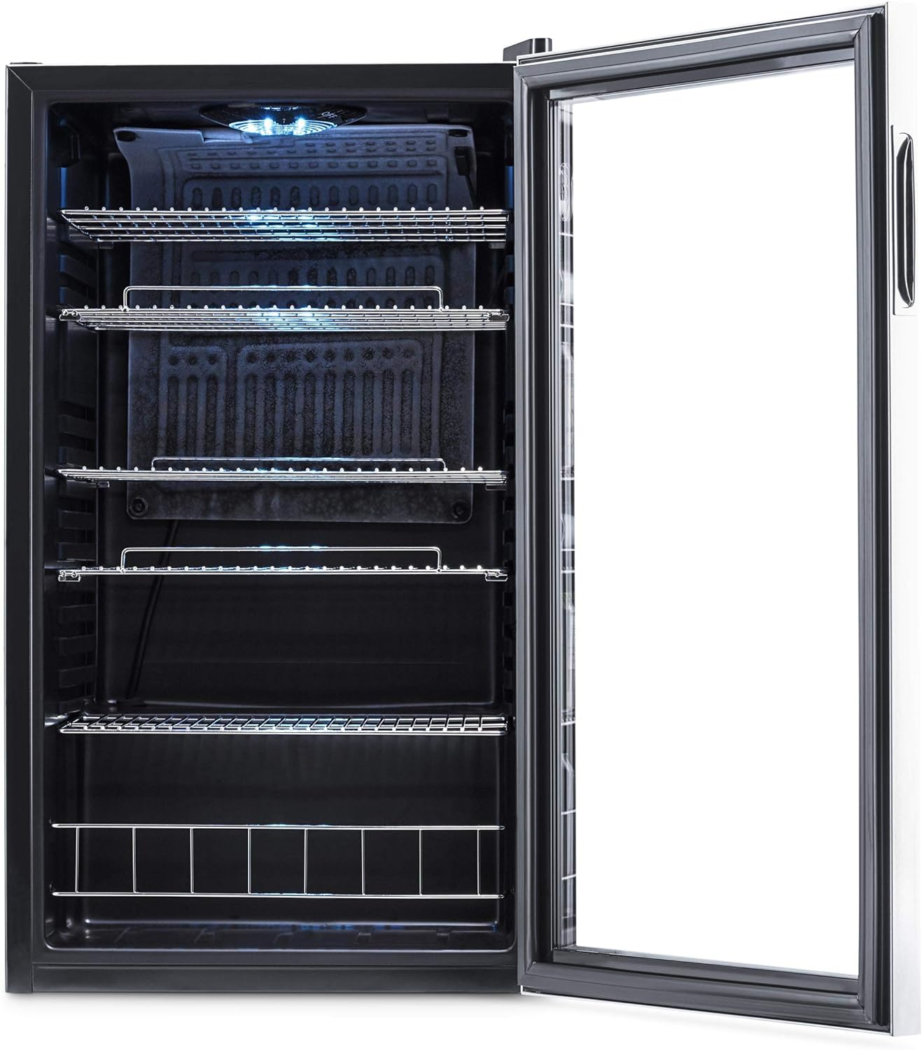 Beverage Refrigerator Cooler | 126 Cans Free Standing with Right Hinge Glass Door | Mini Fridge Beverage Organizer Perfect For Beer, Wine, Soda, And Cooler Drinks