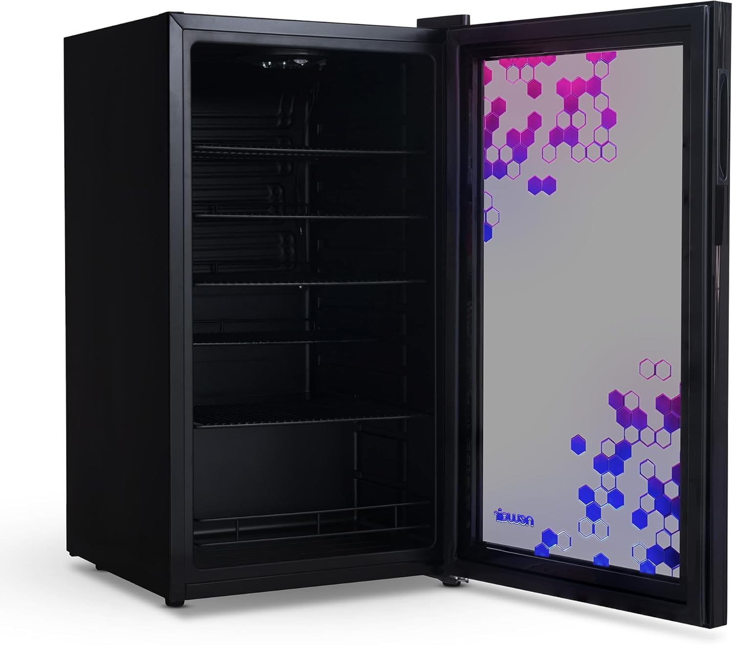 Beverage Refrigerator Cooler | 126 Cans Free Standing with Right Hinge Glass Door | Mini Fridge Beverage Organizer Perfect For Beer, Wine, Soda, And Cooler Drinks