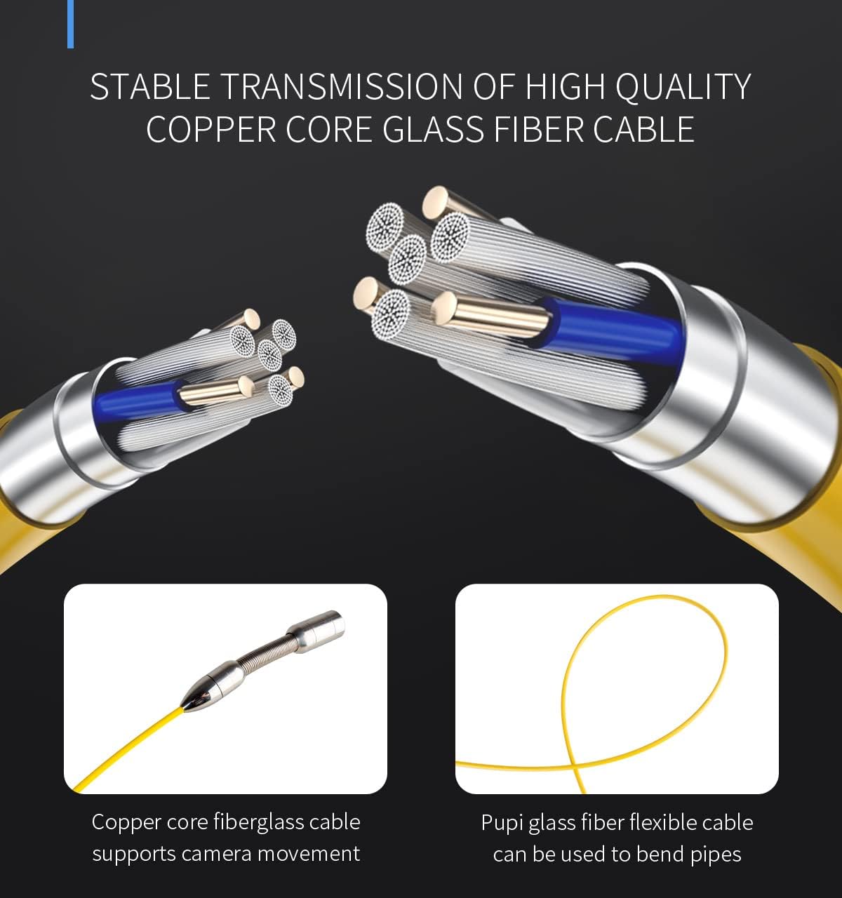 Sewer Camera 100ft, SYANSPAN 17mm Low Temperature Resistant Pipe Inspection Camera