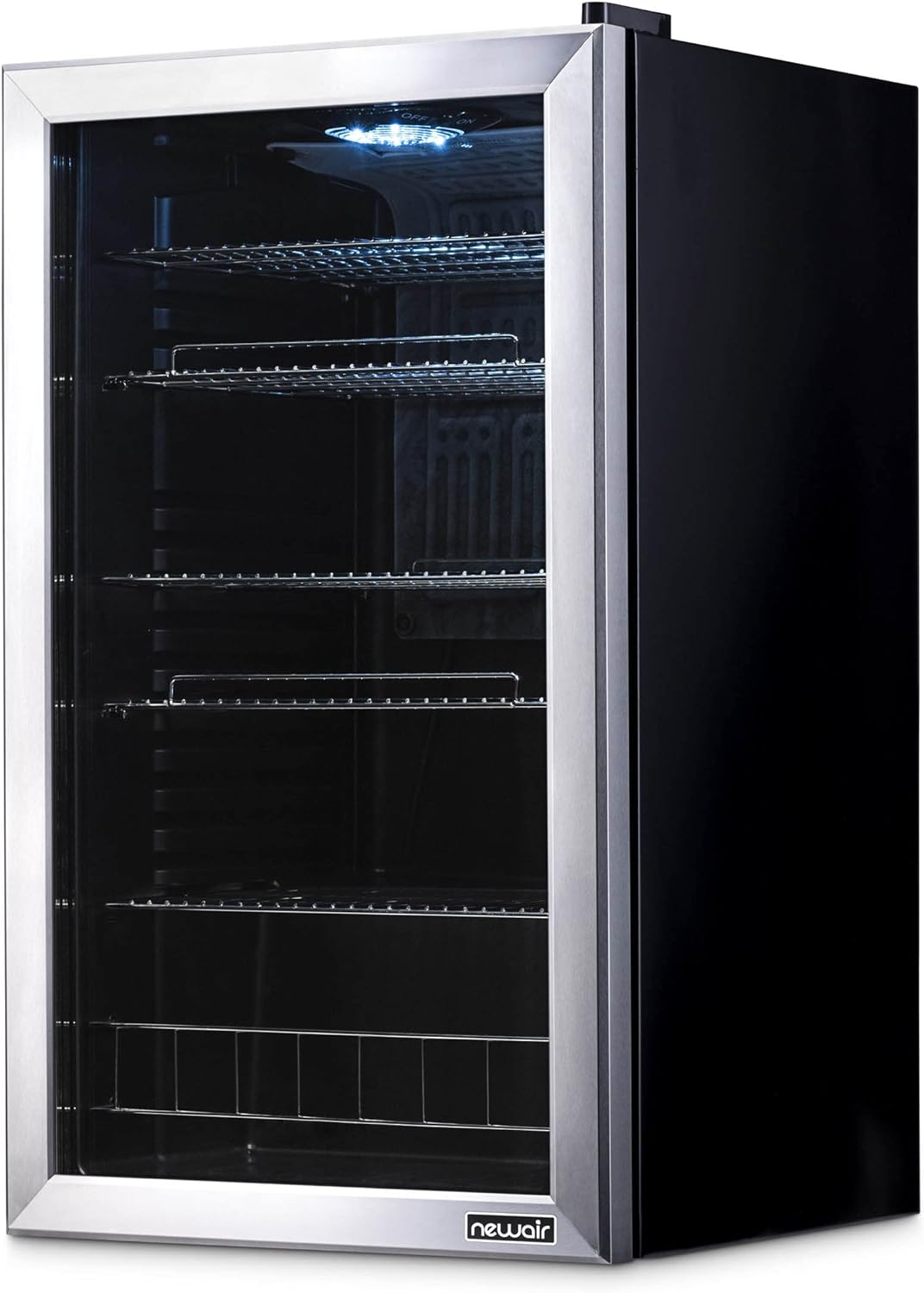 Beverage Refrigerator Cooler | 126 Cans Free Standing with Right Hinge Glass Door | Mini Fridge Beverage Organizer Perfect For Beer, Wine, Soda, And Cooler Drinks
