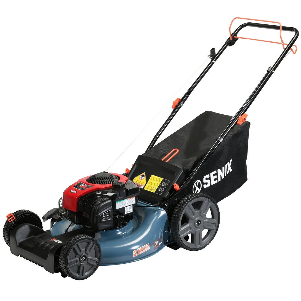 SENIX Self-Propelled Gas Lawn Mower, 21-Inch, 150 cc 4-Cycle Briggs & Stratton Engine, 3-In-1 Single Speed Lawnmower