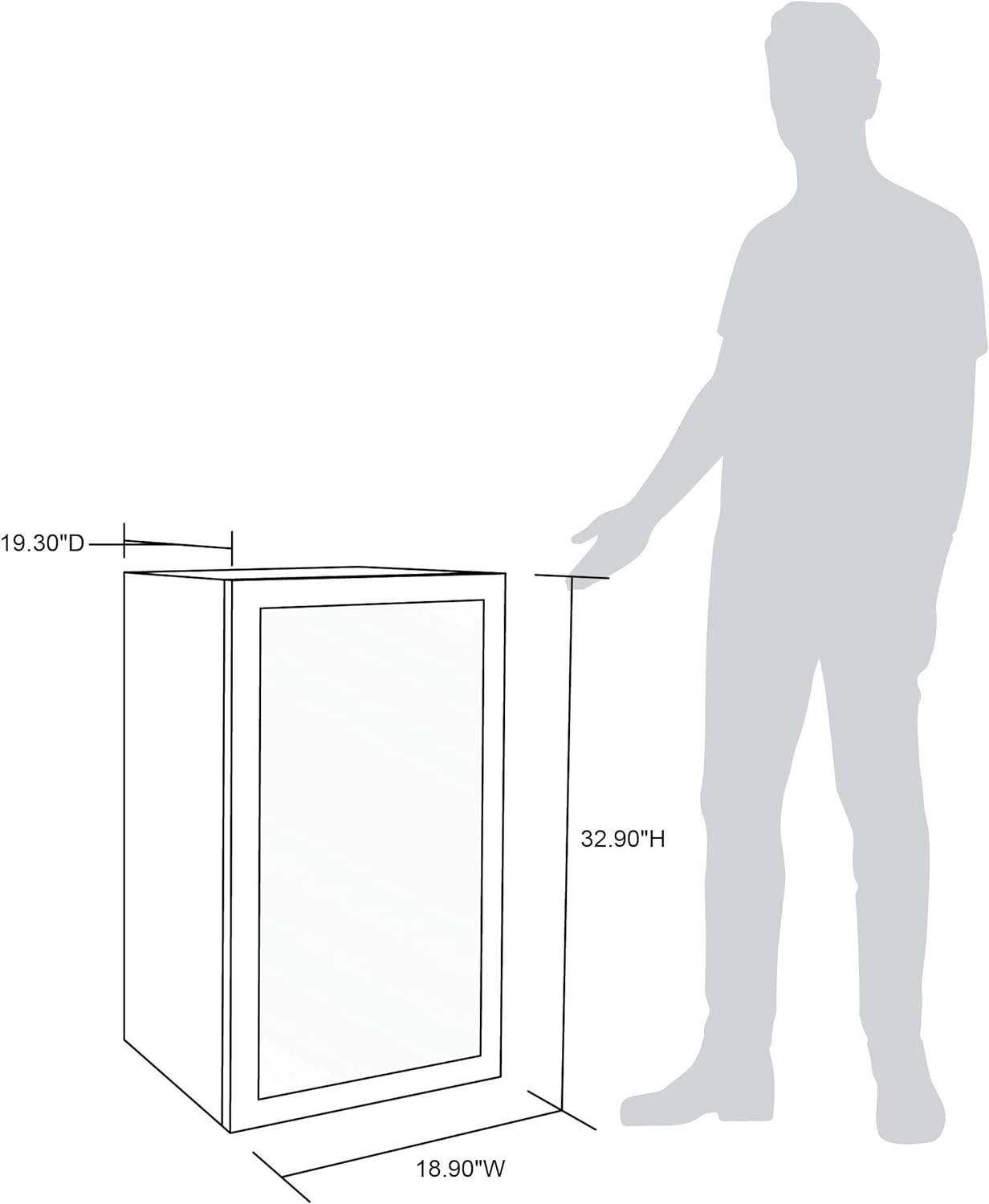 Beverage Refrigerator Cooler | 126 Cans Free Standing with Right Hinge Glass Door | Mini Fridge Beverage Organizer Perfect For Beer, Wine, Soda, And Cooler Drinks