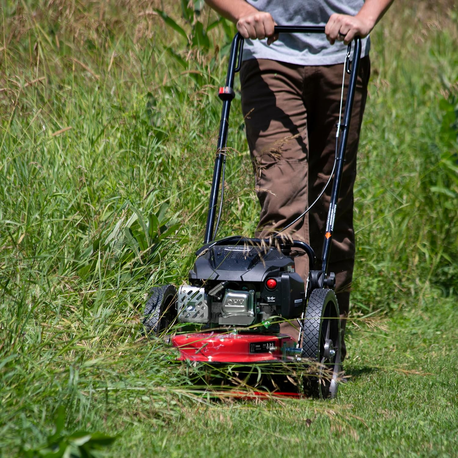 Walk Behind String Mower With 160cc Viper 4-Cycle Engine, 22 ?Cutting Diameter, 14 ?Never-Go-Flat Wheels, Easy Assembly, Adjustable Handlebar