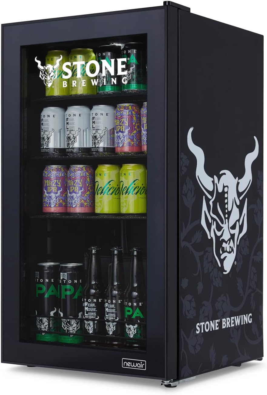 Beverage Refrigerator Cooler | 126 Cans Free Standing with Right Hinge Glass Door | Mini Fridge Beverage Organizer Perfect For Beer, Wine, Soda, And Cooler Drinks