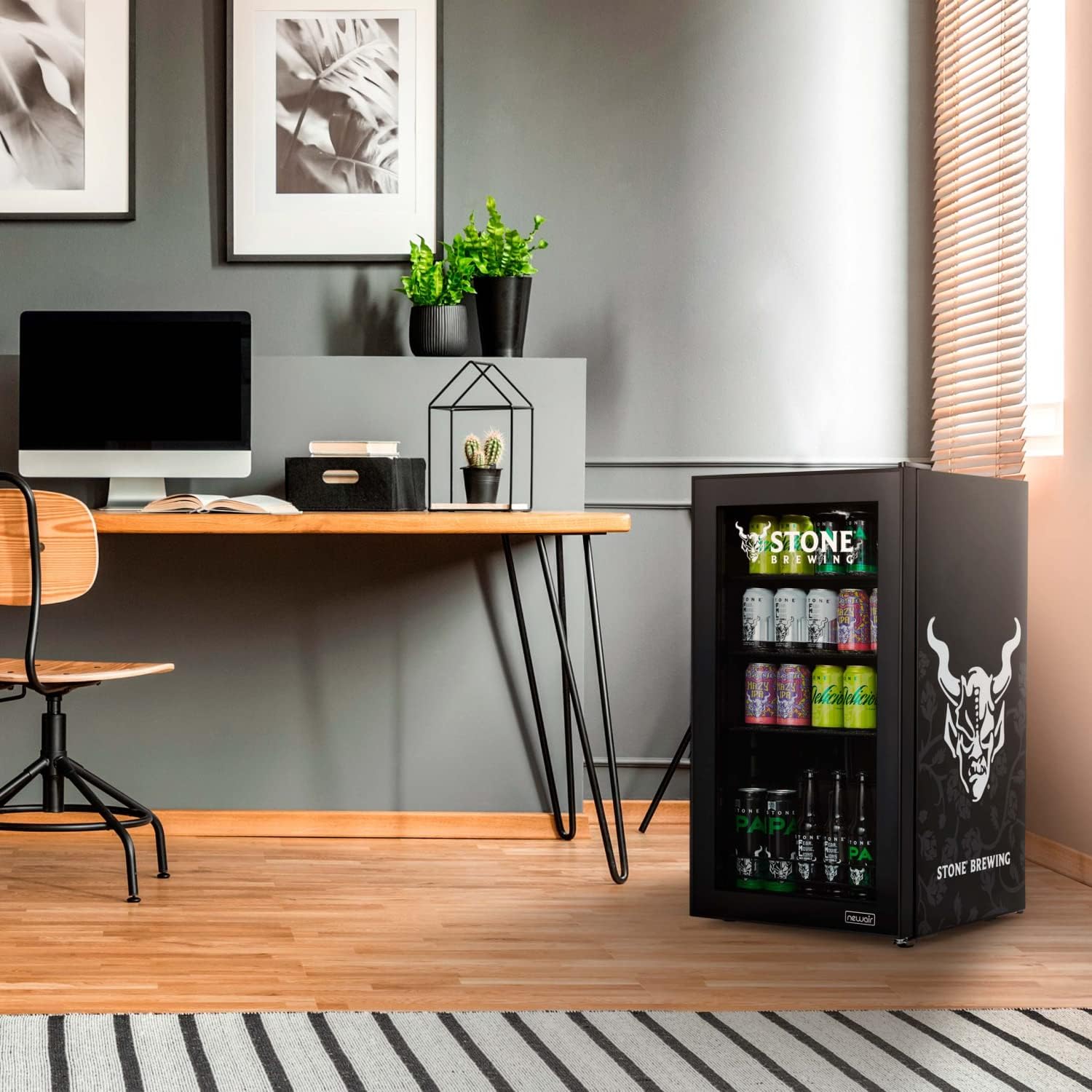Beverage Refrigerator Cooler | 126 Cans Free Standing with Right Hinge Glass Door | Mini Fridge Beverage Organizer Perfect For Beer, Wine, Soda, And Cooler Drinks