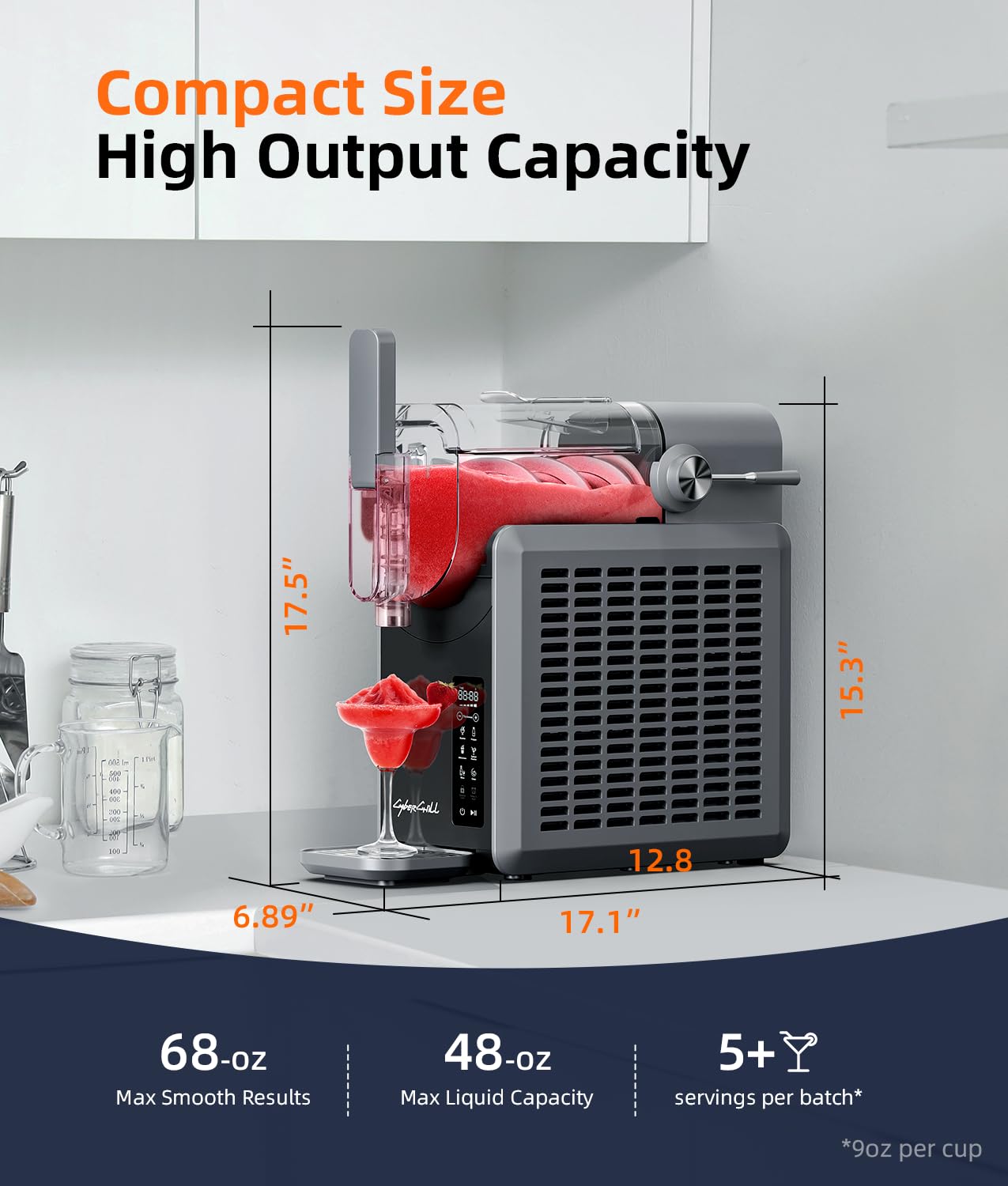 Slushie Machine,24-Hour Delay Start&Cold Retention, 68 oz Slushy Machine with Self-Cleaning Function, Frozen Drink Maker with 5 Preset Programs,Frozen Margaritas, Frapp??s, and More