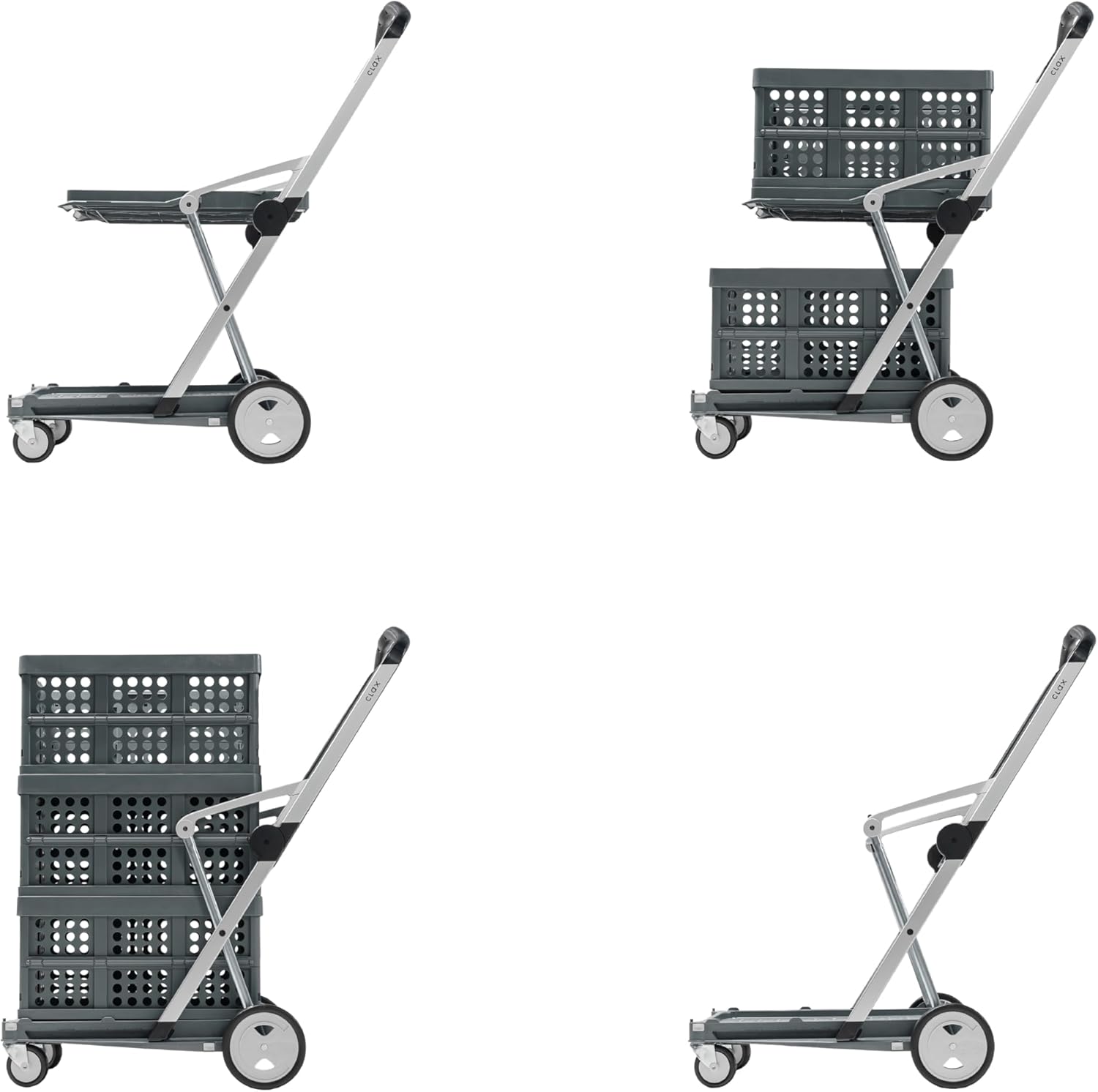 Multi use Functional Collapsible carts | Mobile Folding Trolley | Shopping cart with Storage Crate (Black)