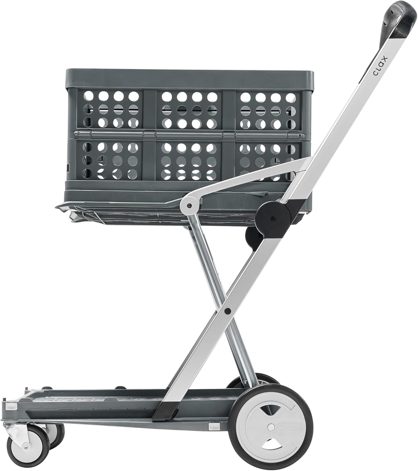 Multi use Functional Collapsible carts | Mobile Folding Trolley | Shopping cart with Storage Crate (Black)