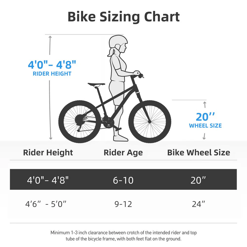 JOYSTAR Lubbock 20" 24" Kids Mountain Bike Single Speed Bicycle