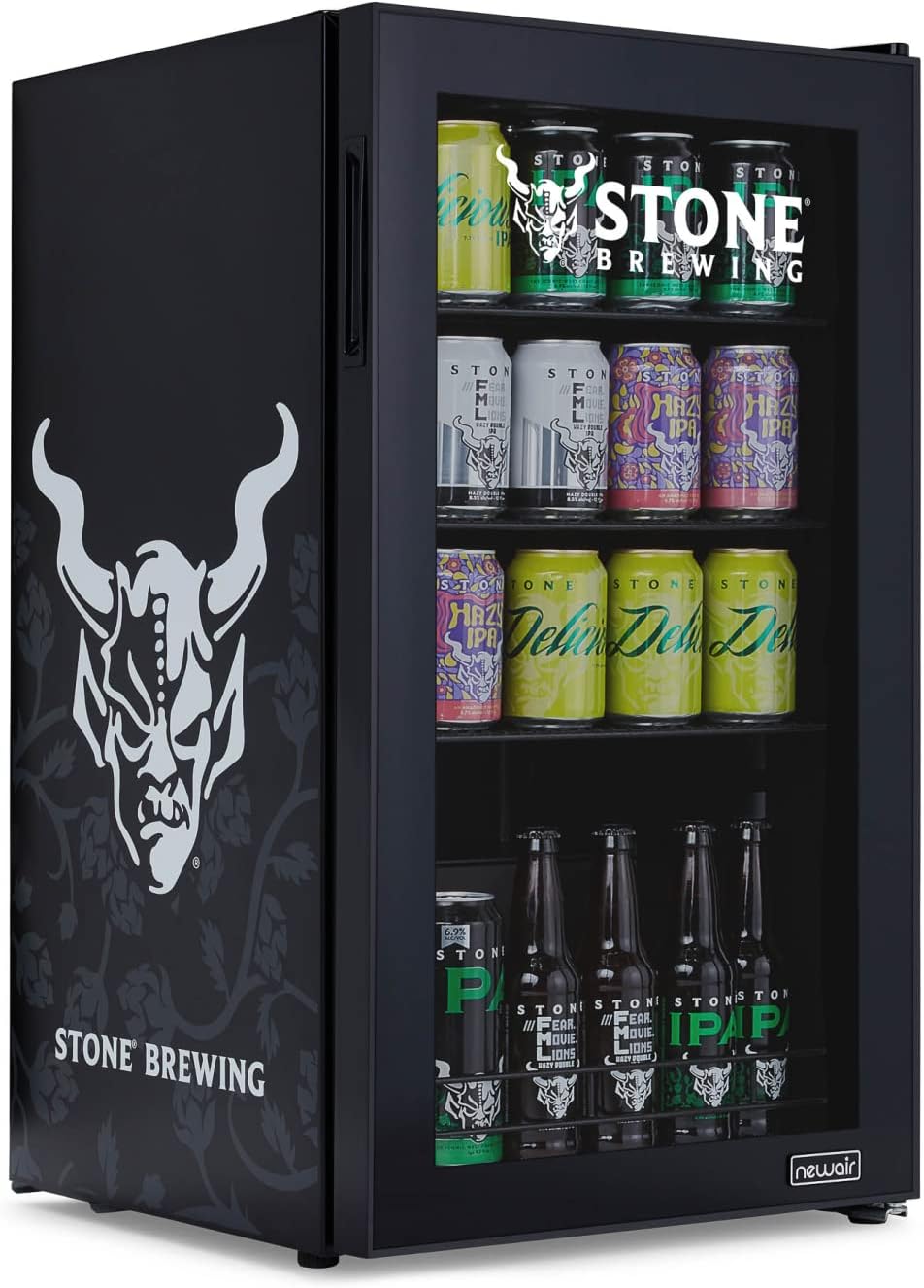 Beverage Refrigerator Cooler | 126 Cans Free Standing with Right Hinge Glass Door | Mini Fridge Beverage Organizer Perfect For Beer, Wine, Soda