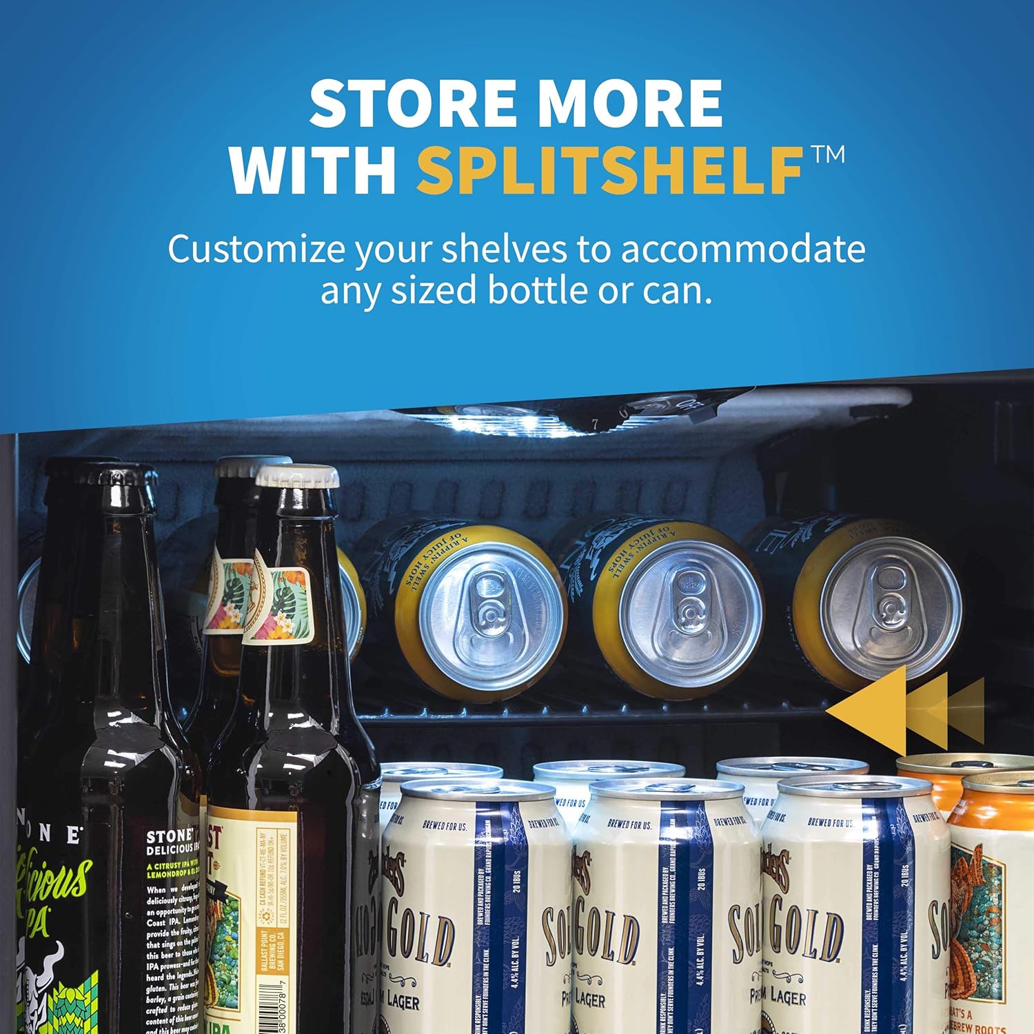 Beverage Refrigerator Cooler | 126 Cans Free Standing with Right Hinge Glass Door | Mini Fridge Beverage Organizer Perfect For Beer, Wine, Soda, And Cooler Drinks