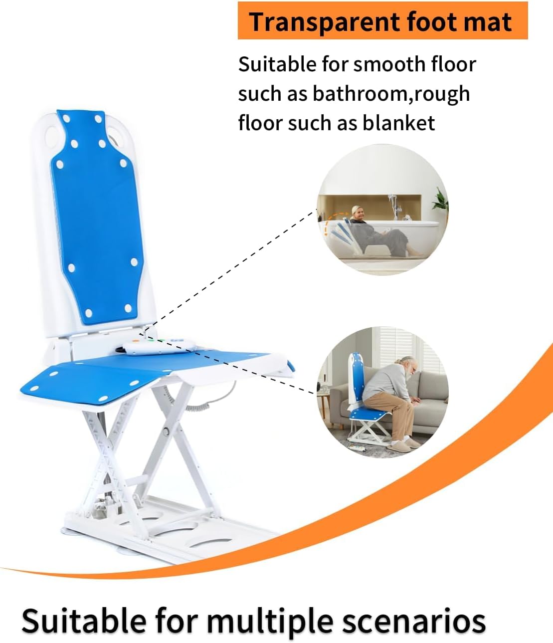Electric Chair Lift, Get Up from Floor, Floor Lift for Elderly, Can be Raised to 20 ? Help You Stand Up Again, Support Up to 300 LBS
