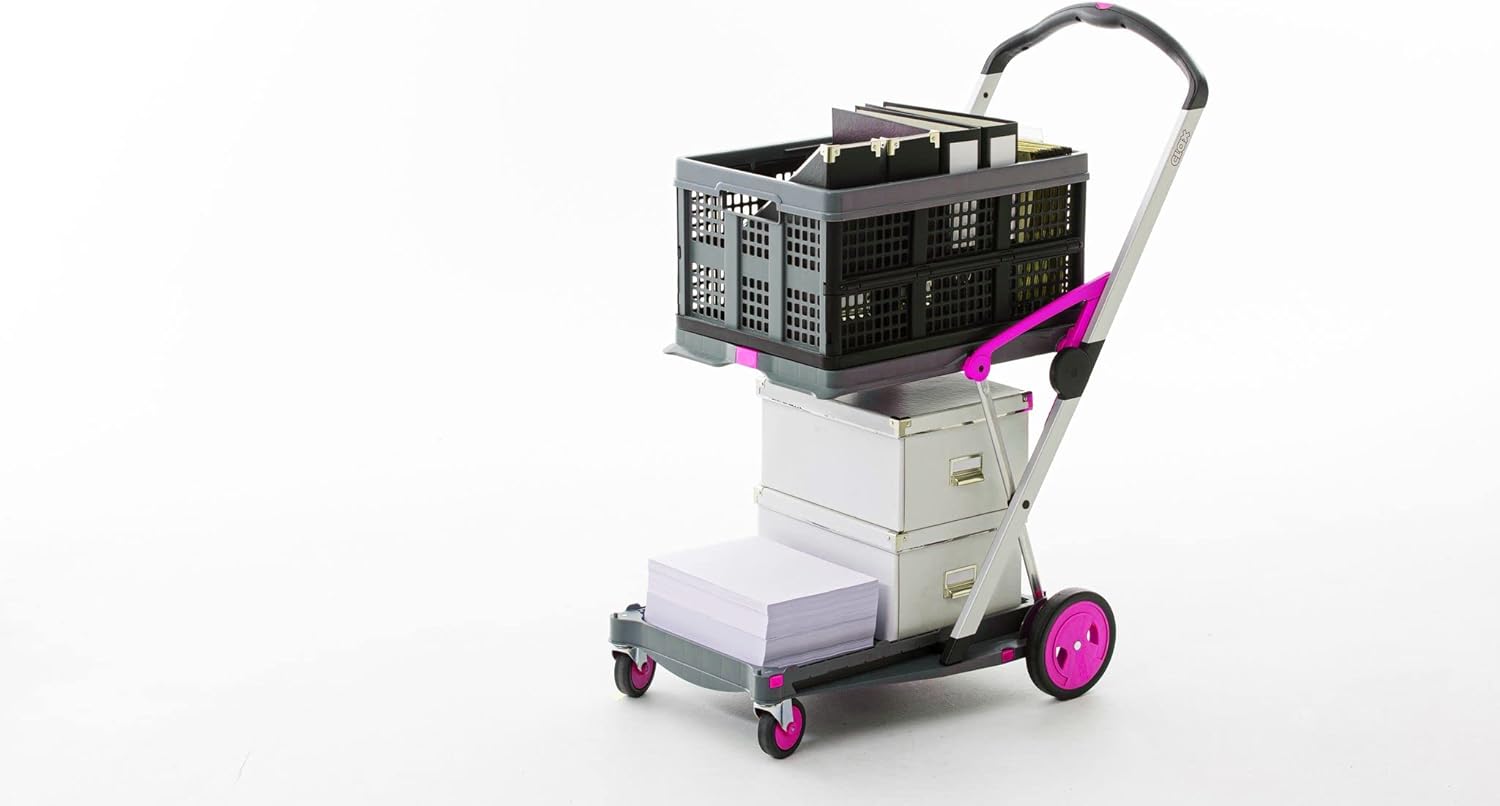 Multi use Functional Collapsible carts | Mobile Folding Trolley | Shopping cart with Storage Crate (Black)