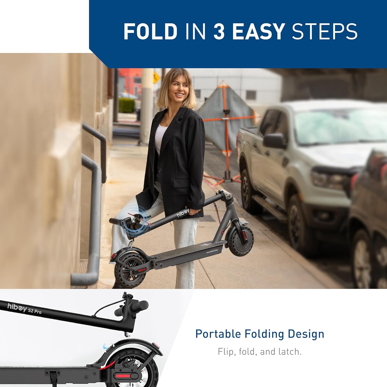 Electric Scooter, 500W Motor, 10" Solid Tires, 25 Miles Range, 19 Mph Folding Commuter Electric Scooter for Adults (Optional Seat)
