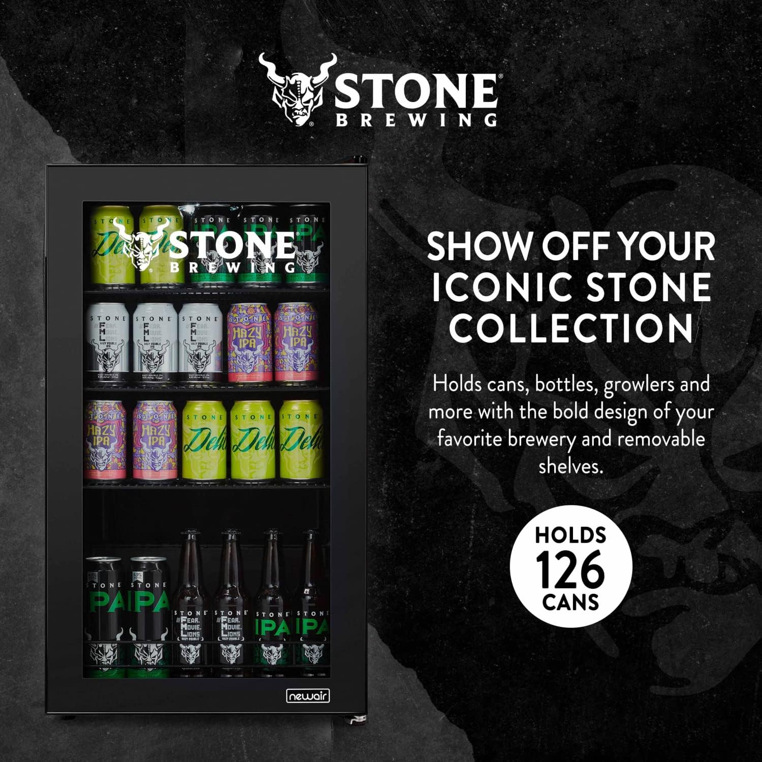 Beverage Refrigerator Cooler | 126 Cans Free Standing with Right Hinge Glass Door | Mini Fridge Beverage Organizer Perfect For Beer, Wine, Soda, And Cooler Drinks